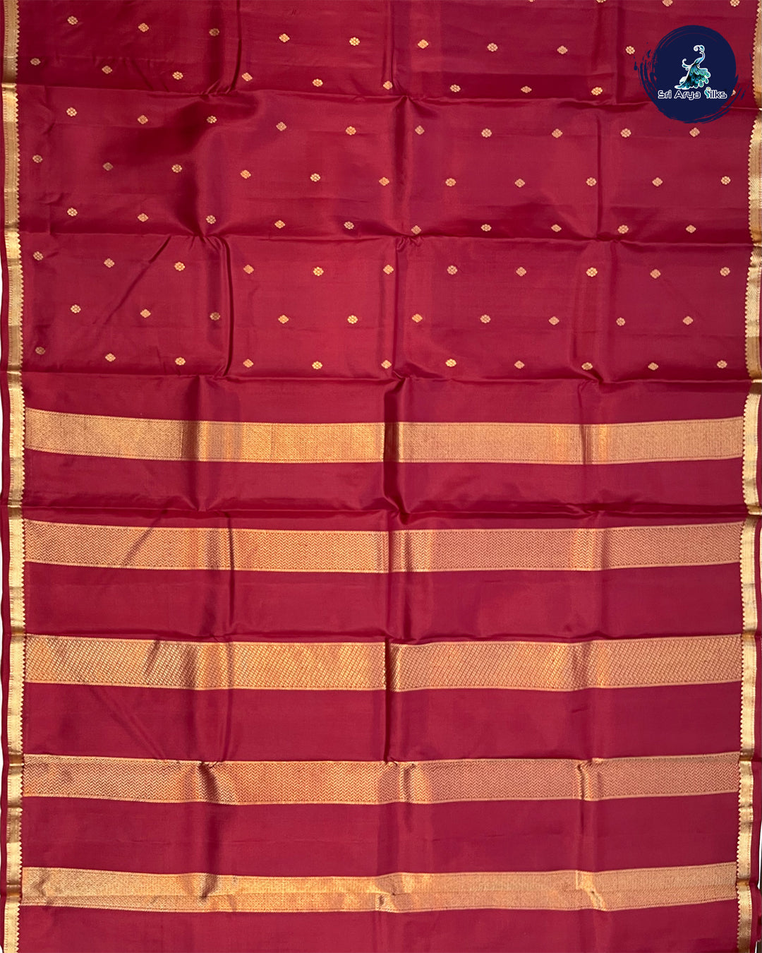 Arakku Maroon (Single Tone) Pure Kanchipuram Silk Saree