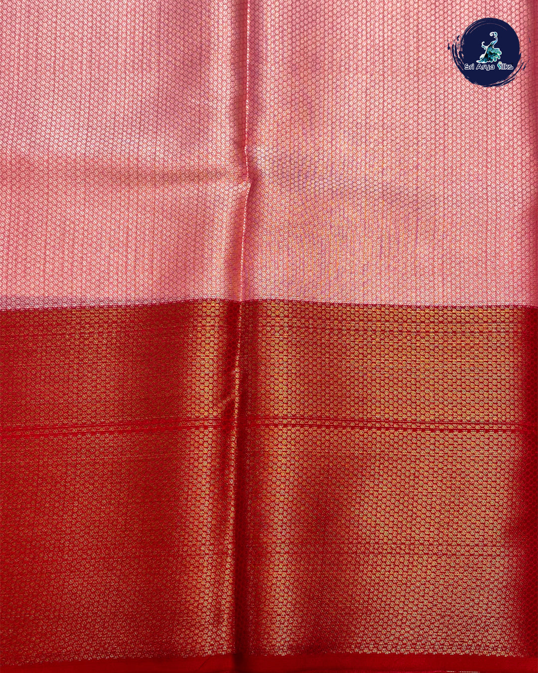 Cream and Red Semi Kora Organza Silk Saree