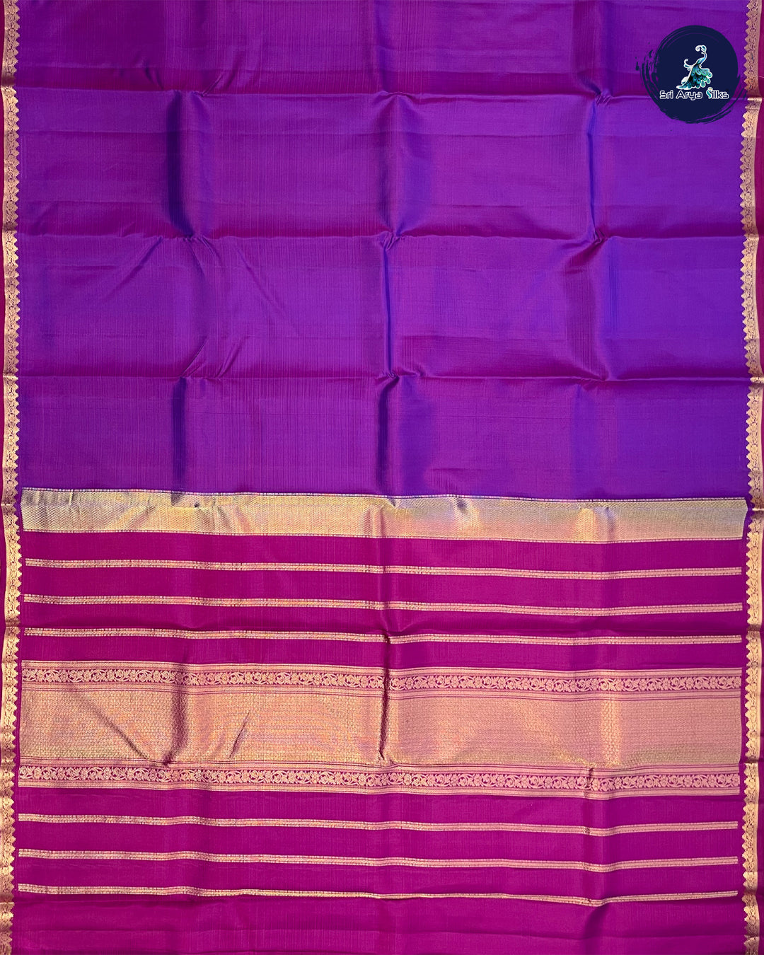 Purple and Majenta Pure Kanchipuram Silk Saree