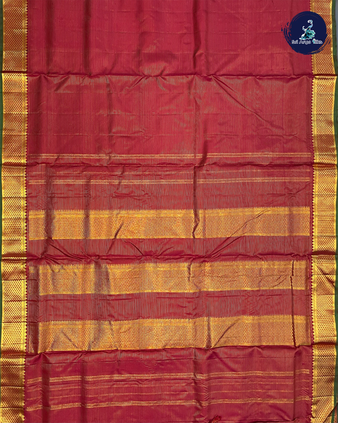 Arakku Maroon 10 yard Madisar Pure Silk Saree