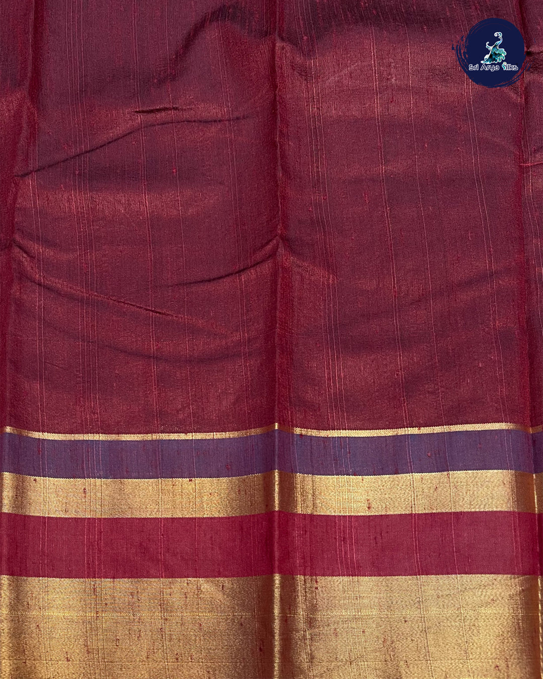 Black and Deep Wine Semi Raw Silk Saree