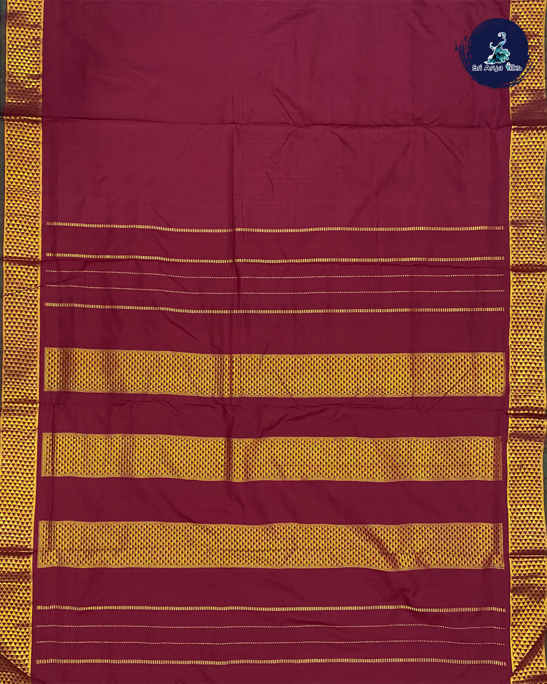 Maroon Kanjivaram Pure Silk Madisar(10 Yards) Saree