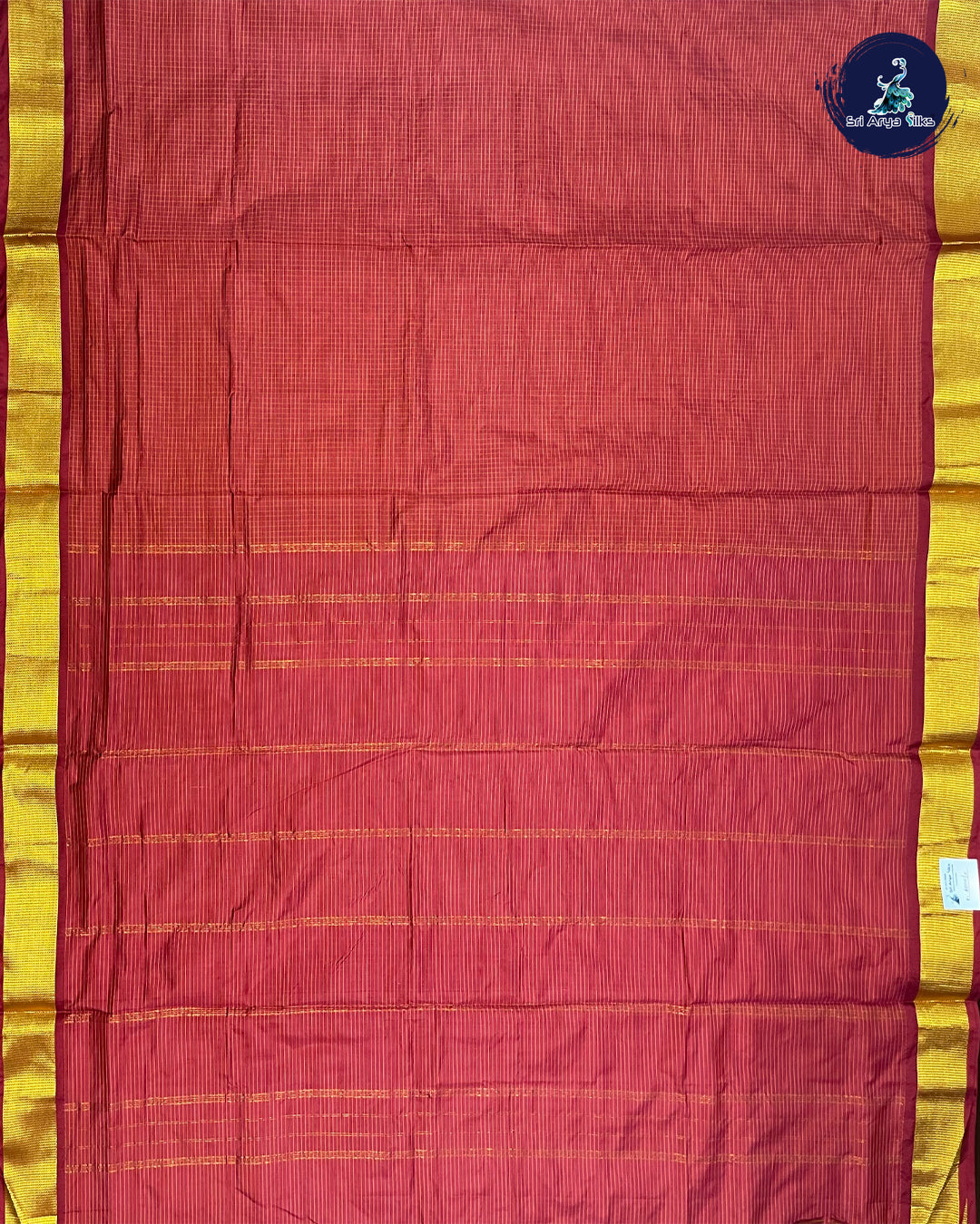 Dark Peach Dual Shade 10 Yards Half Pure Kanchipuram Silk Saree