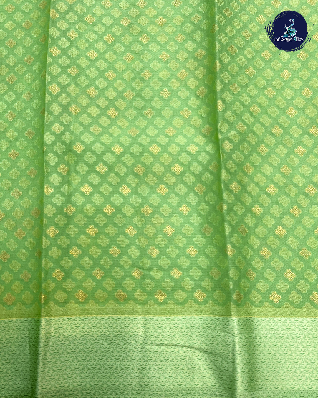 Florescent Green Single tone Semi Organza Saree