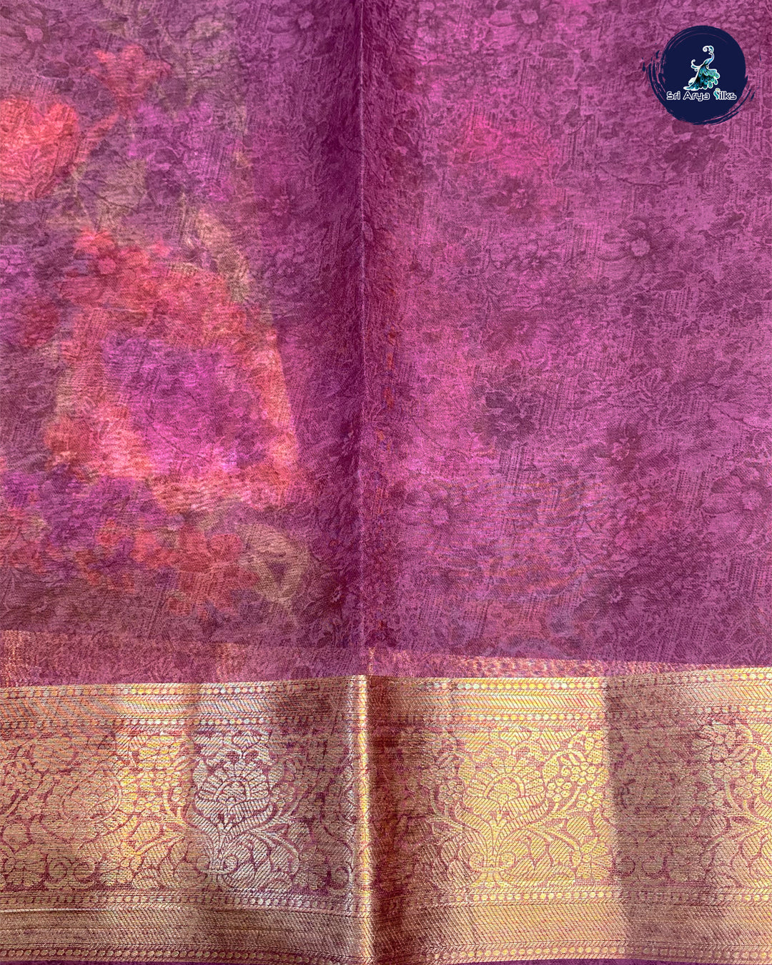 Brown and Pink Semi Organza Saree