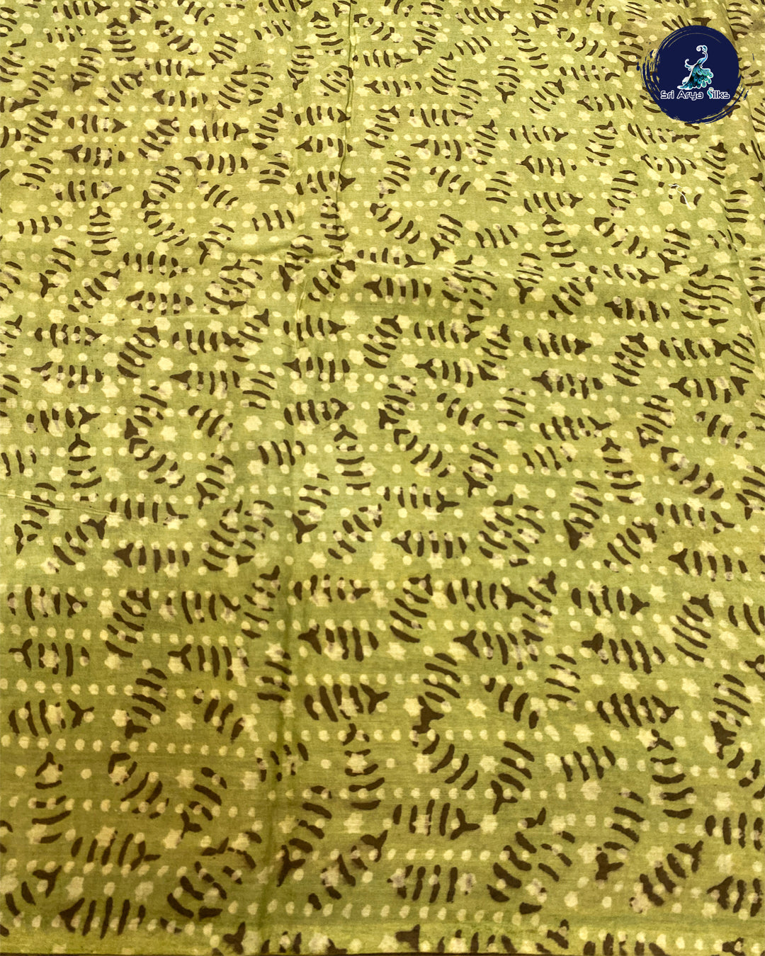 Green And Brown Printed Pure Cotton Saree