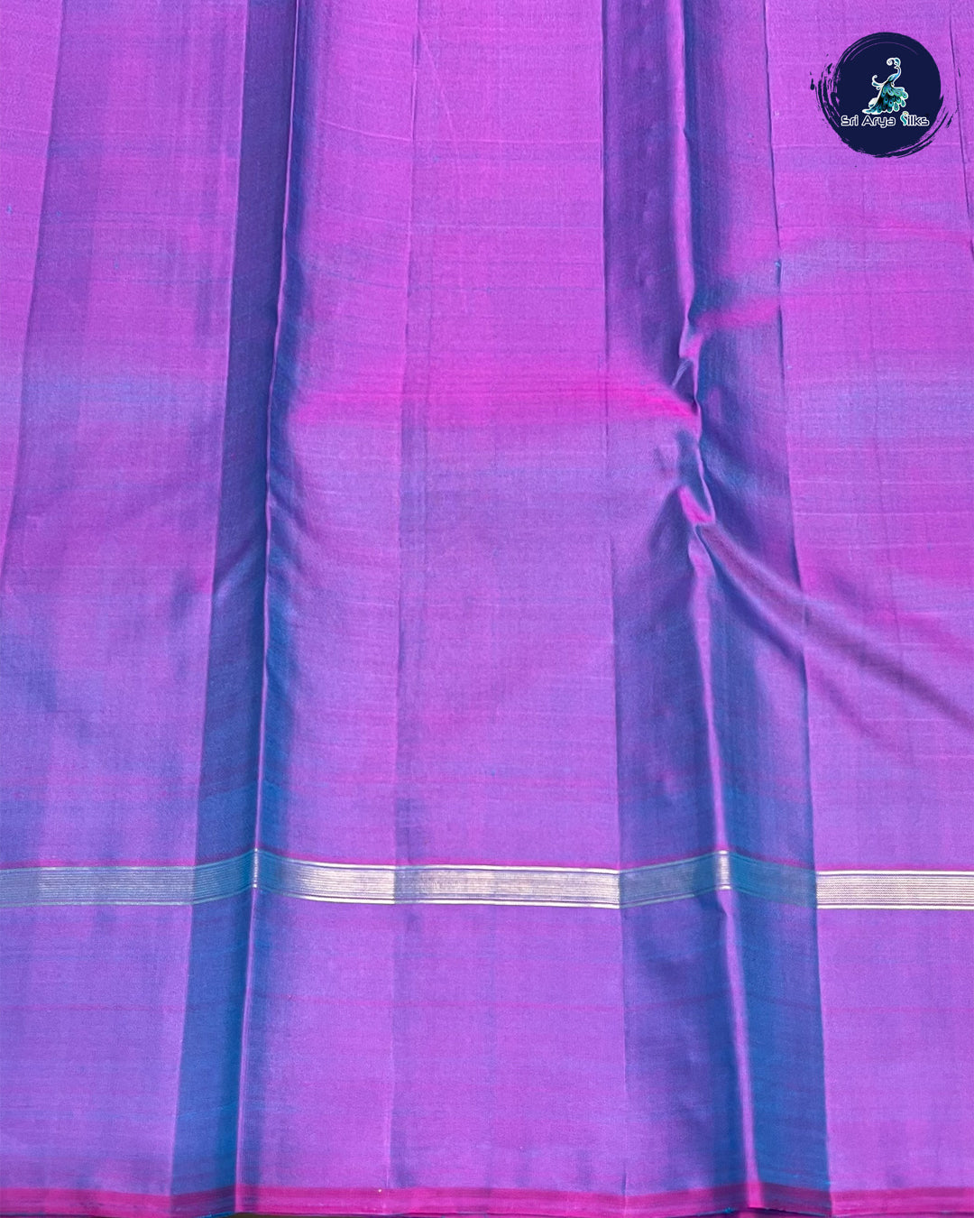 Dual Shade Green and Dark Lavender Pure Kanchipuram Silk Saree