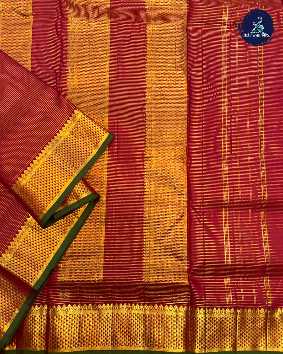 Arakku Maroon 10 yard Madisar Pure Silk Saree