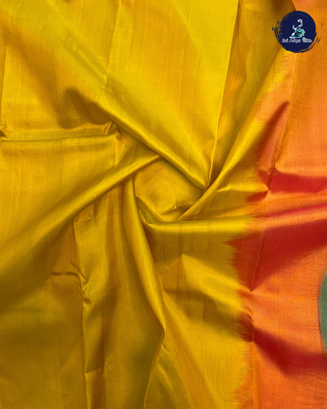 Mehandi Green and Orange Pure Kanchipuram Silk Saree