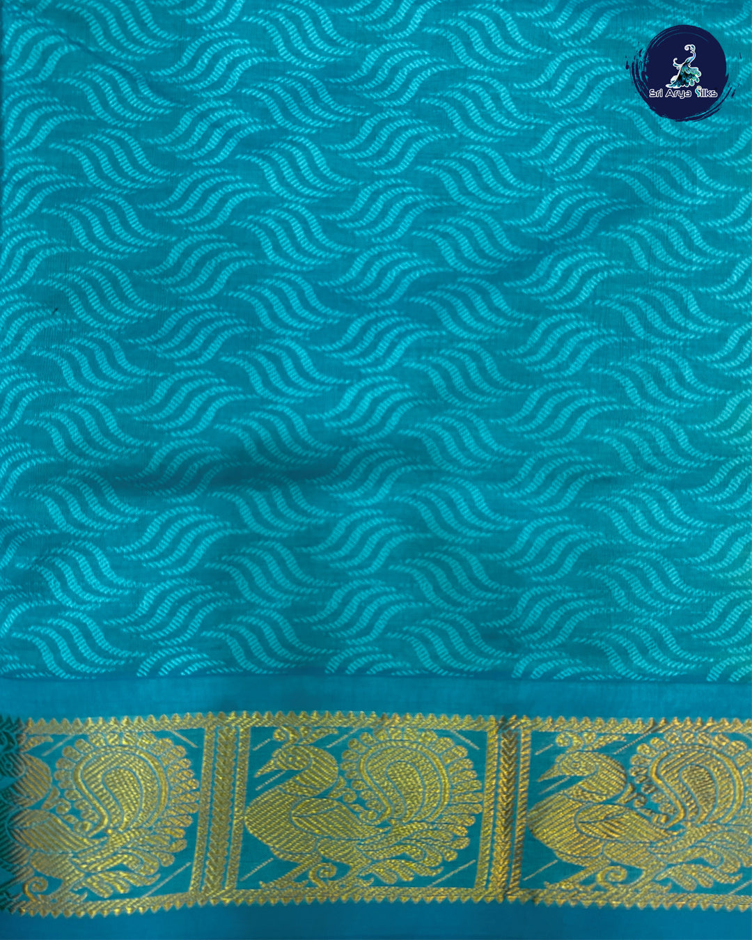 Ice Blue and Blue Semi Silk Cotton Saree