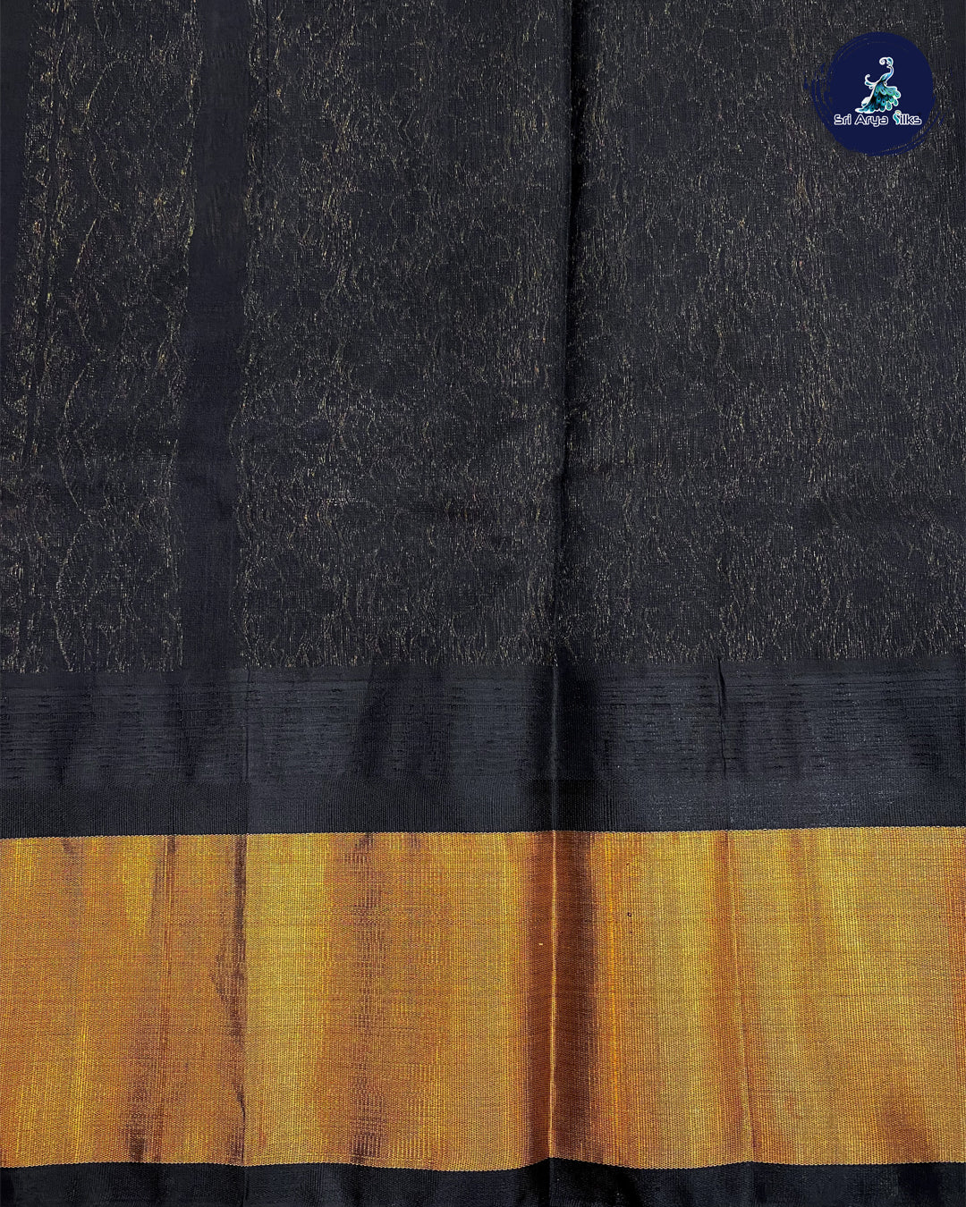 Yellow and Black Handloom silk cotton saree