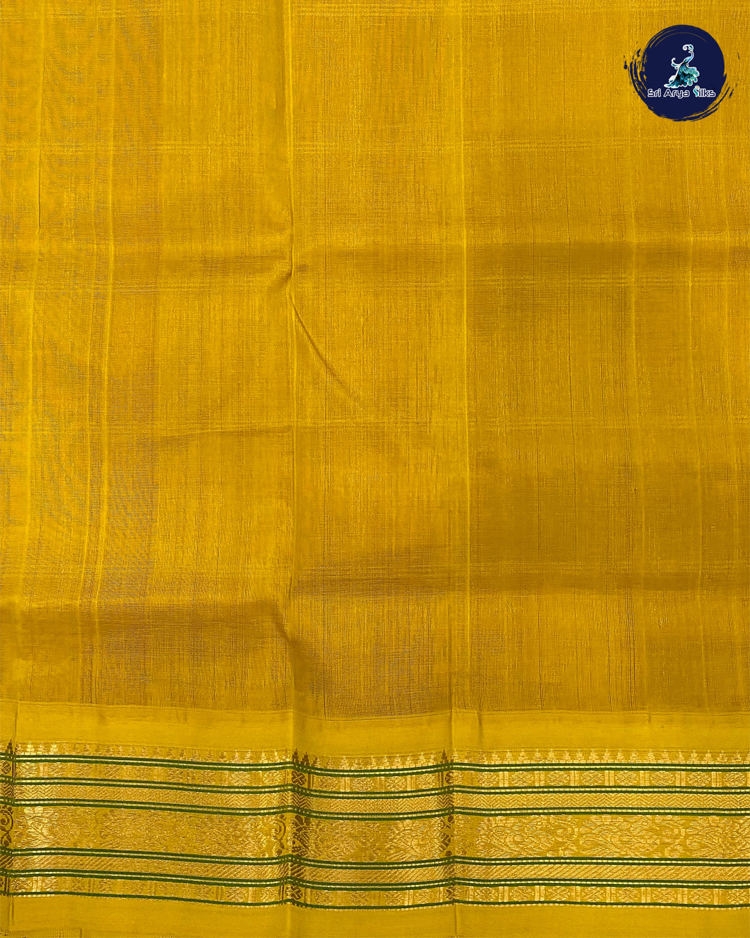 Red Korvai Silk Cotton Saree With Yellow Blouse & Checked Pattern