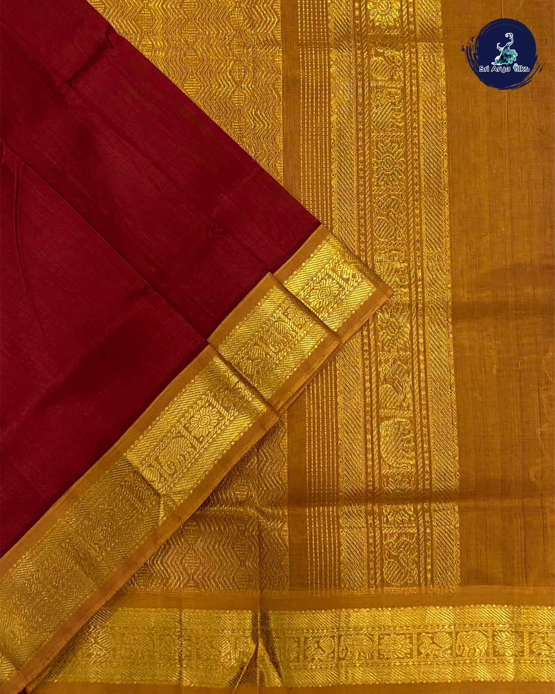 Maroon and Mustard Madisar Handwoven Pure Silk Cotton Saree (10 Yards)
