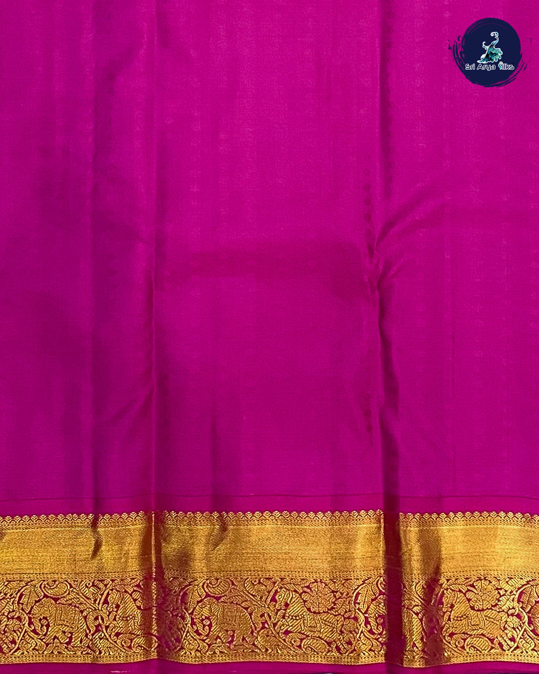 Blue Korvai Contrast Silk Saree With Pink Blouse & Buttas Pattern