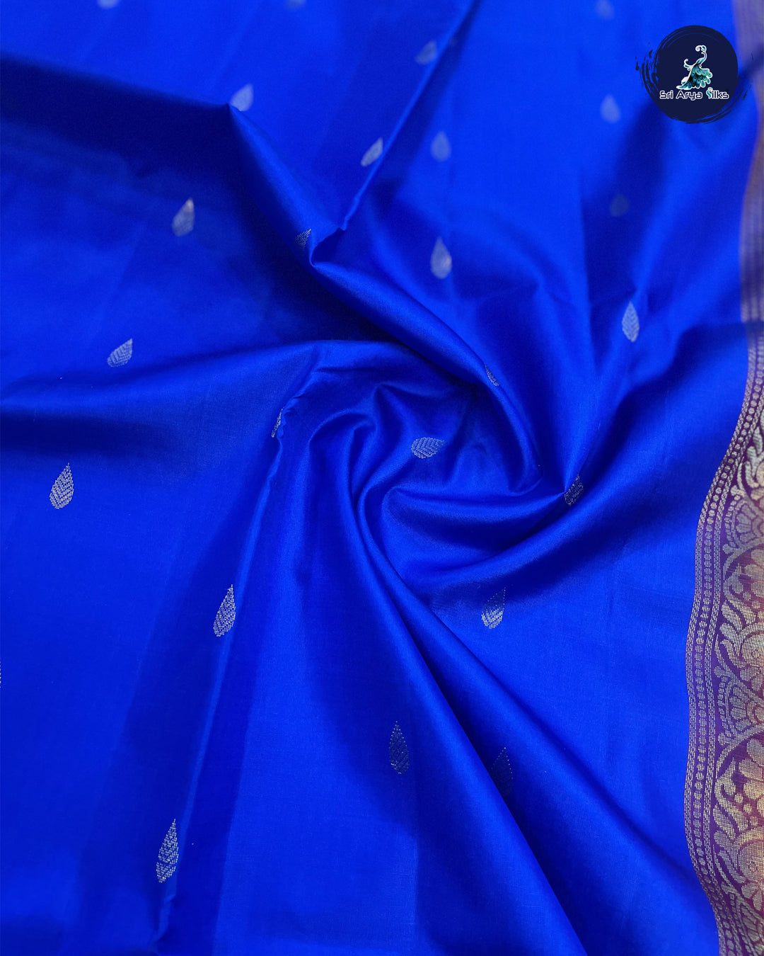 MS blue and Sun Set Orange Soft Silk handloom Saree