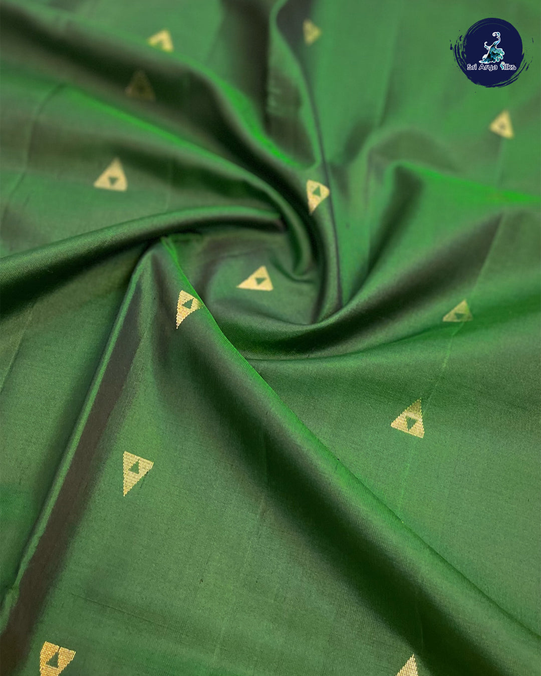 Bottle Green and Brown Handloom Silk Saree