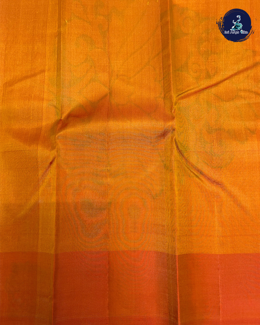 Mehandi Green and Orange Pure Kanchipuram Silk Saree