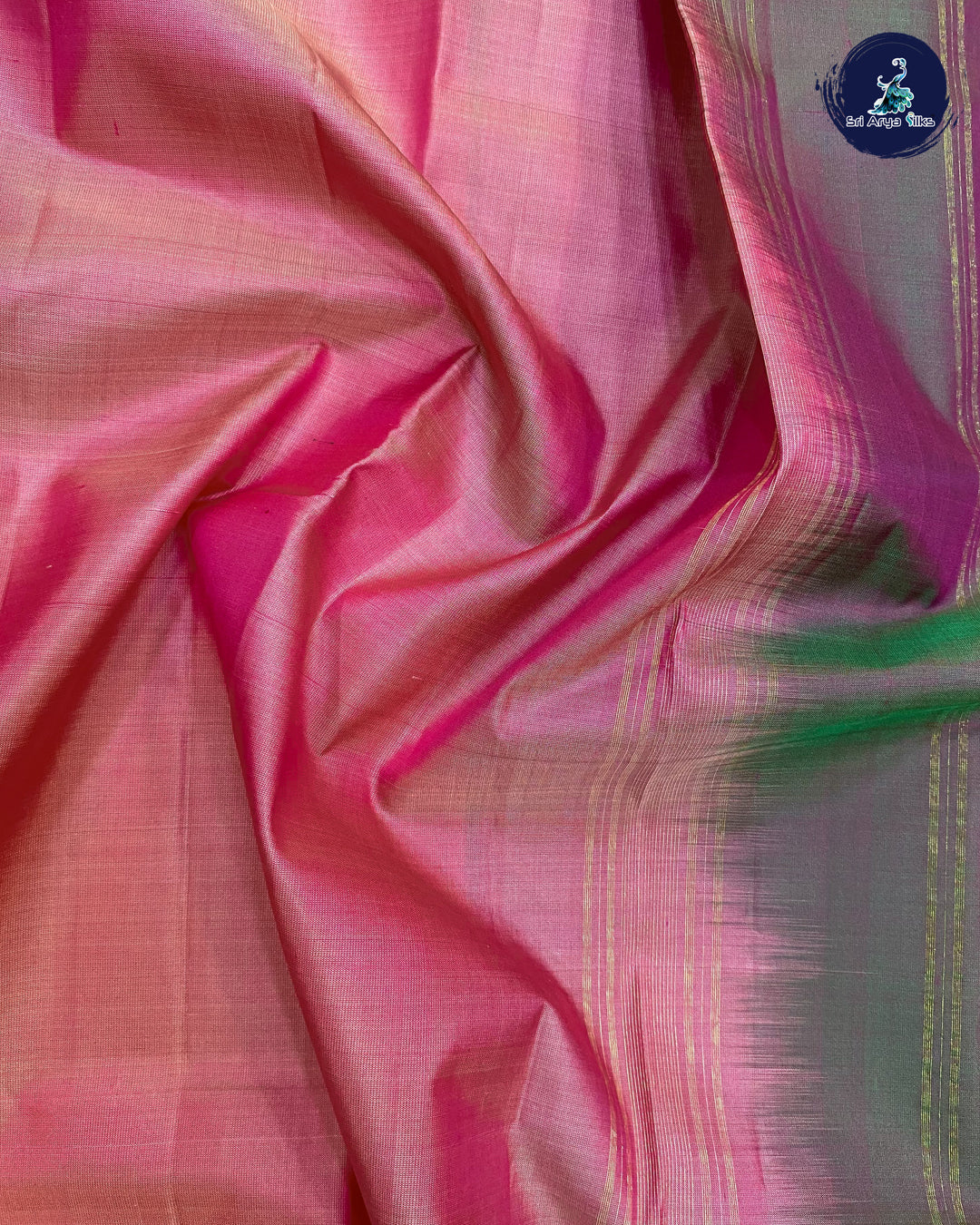 Pink Light Weight Traditional Silk Saree With Light Green Blouse & Buttas Pattern