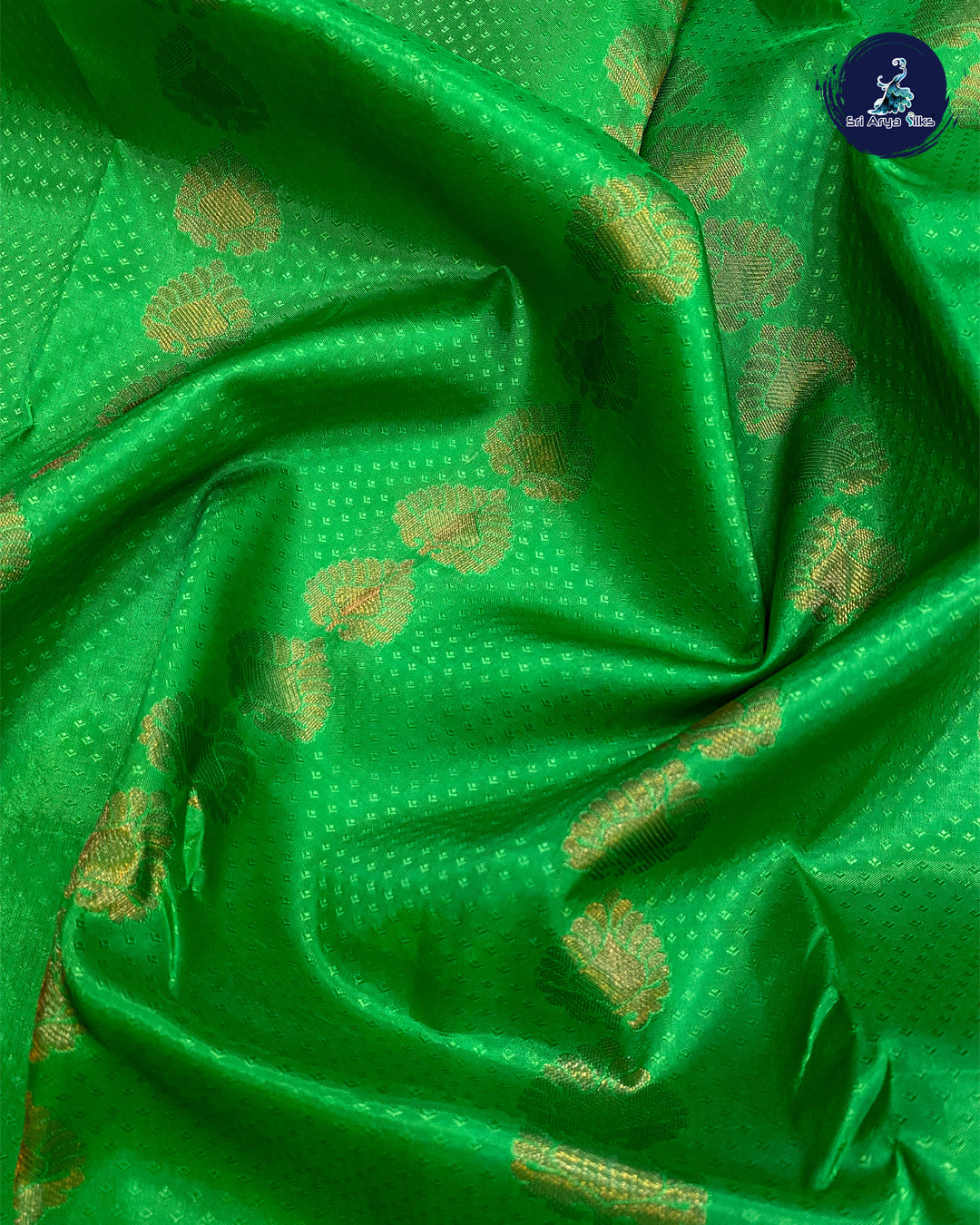 Green and Blue Kanchipuram Half Pure Silk Saree