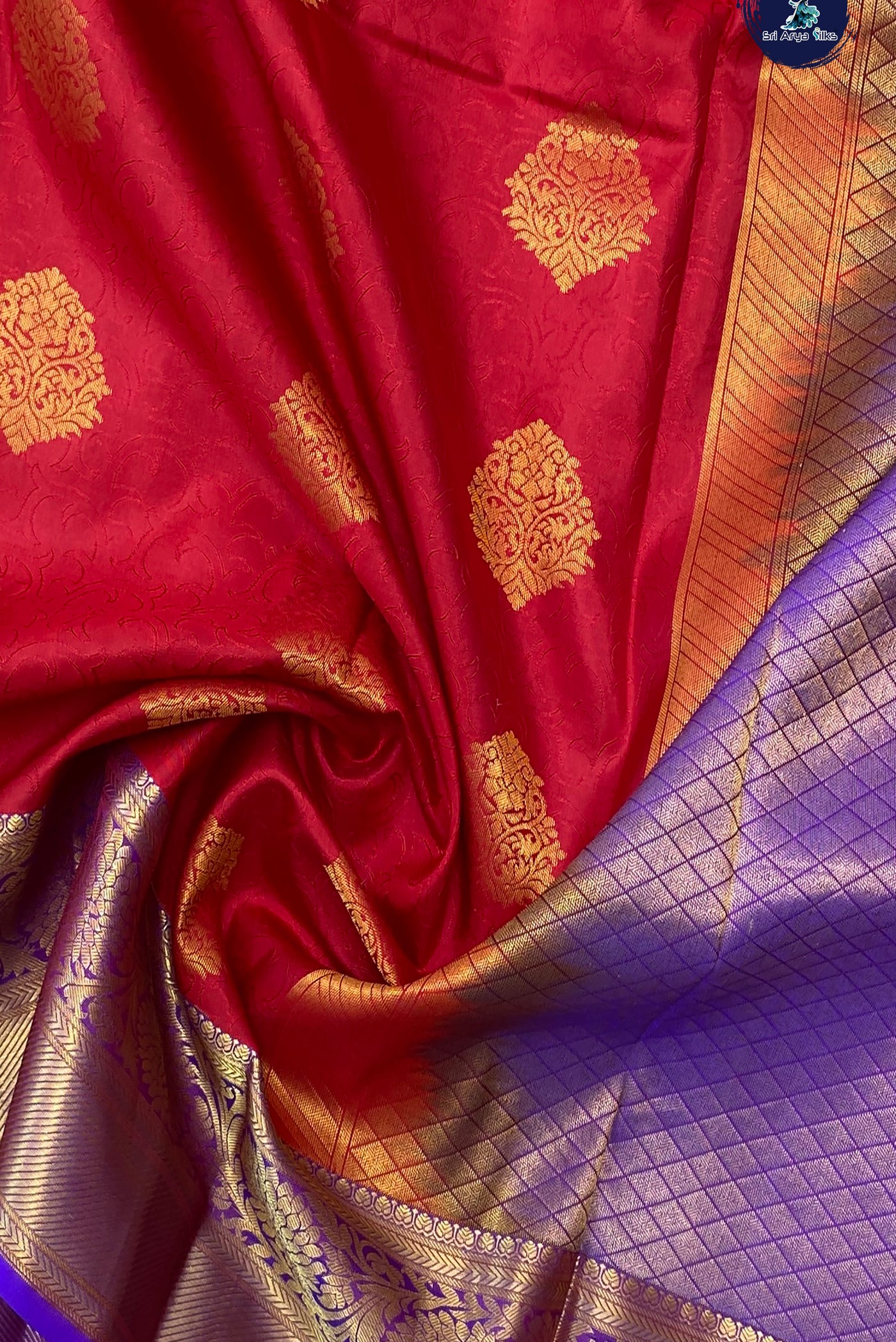 Red Bridal Silk Saree With Embossed Pattern