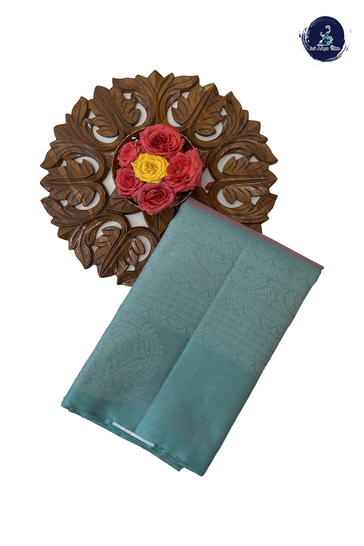 Light pink Soft Silk Saree With Thread Work Pattern