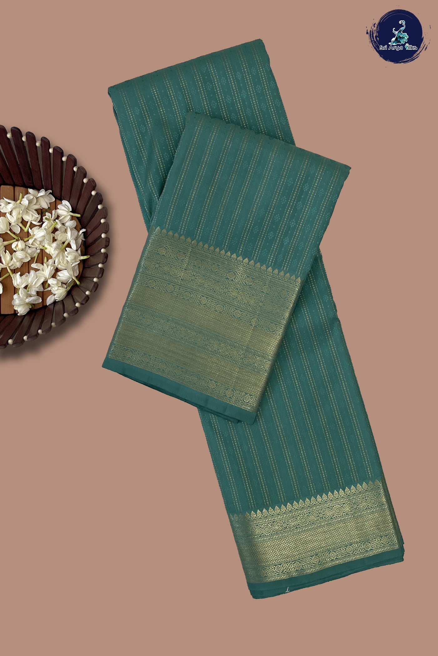 Pastel Green Bridal Silk Saree With Zari Woven Pattern
