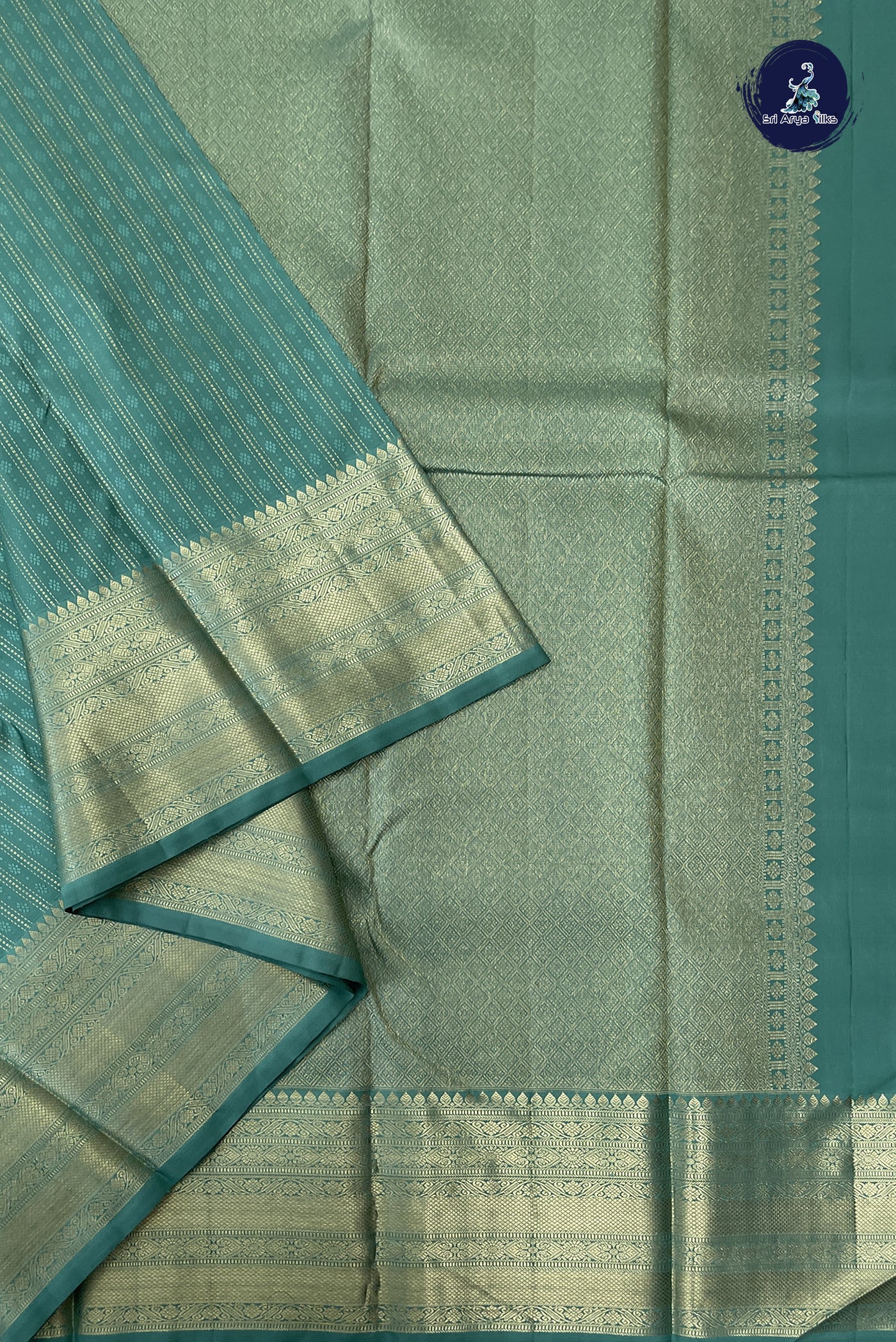 Pastel Green Bridal Silk Saree With Zari Woven Pattern