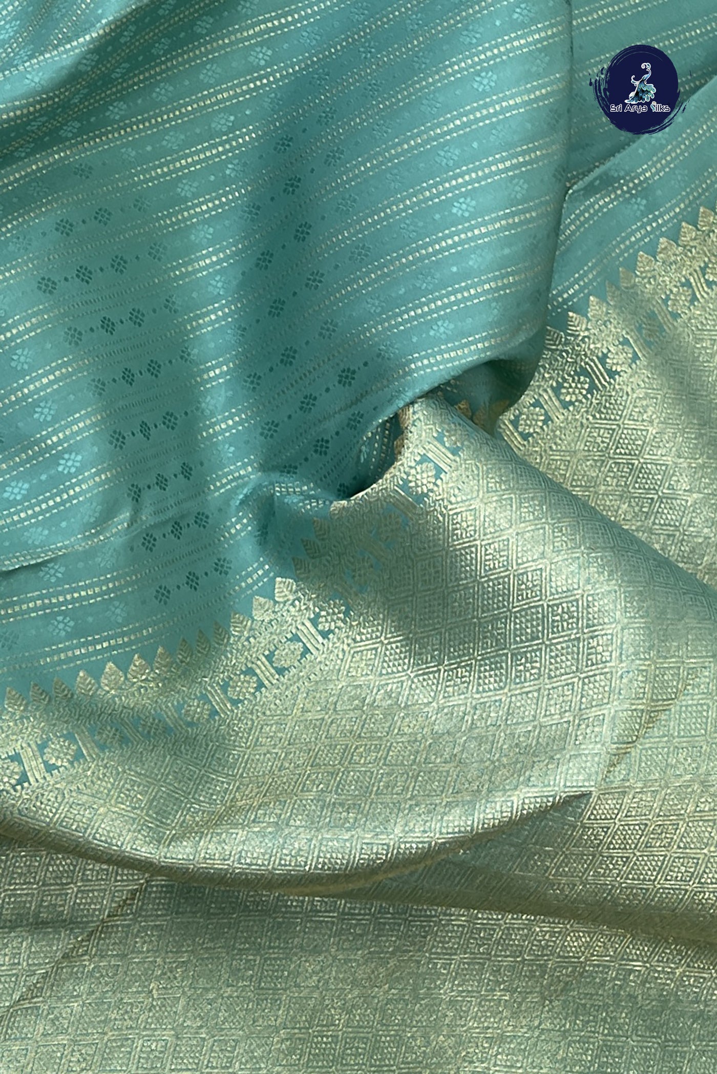 Pastel Green Bridal Silk Saree With Zari Woven Pattern