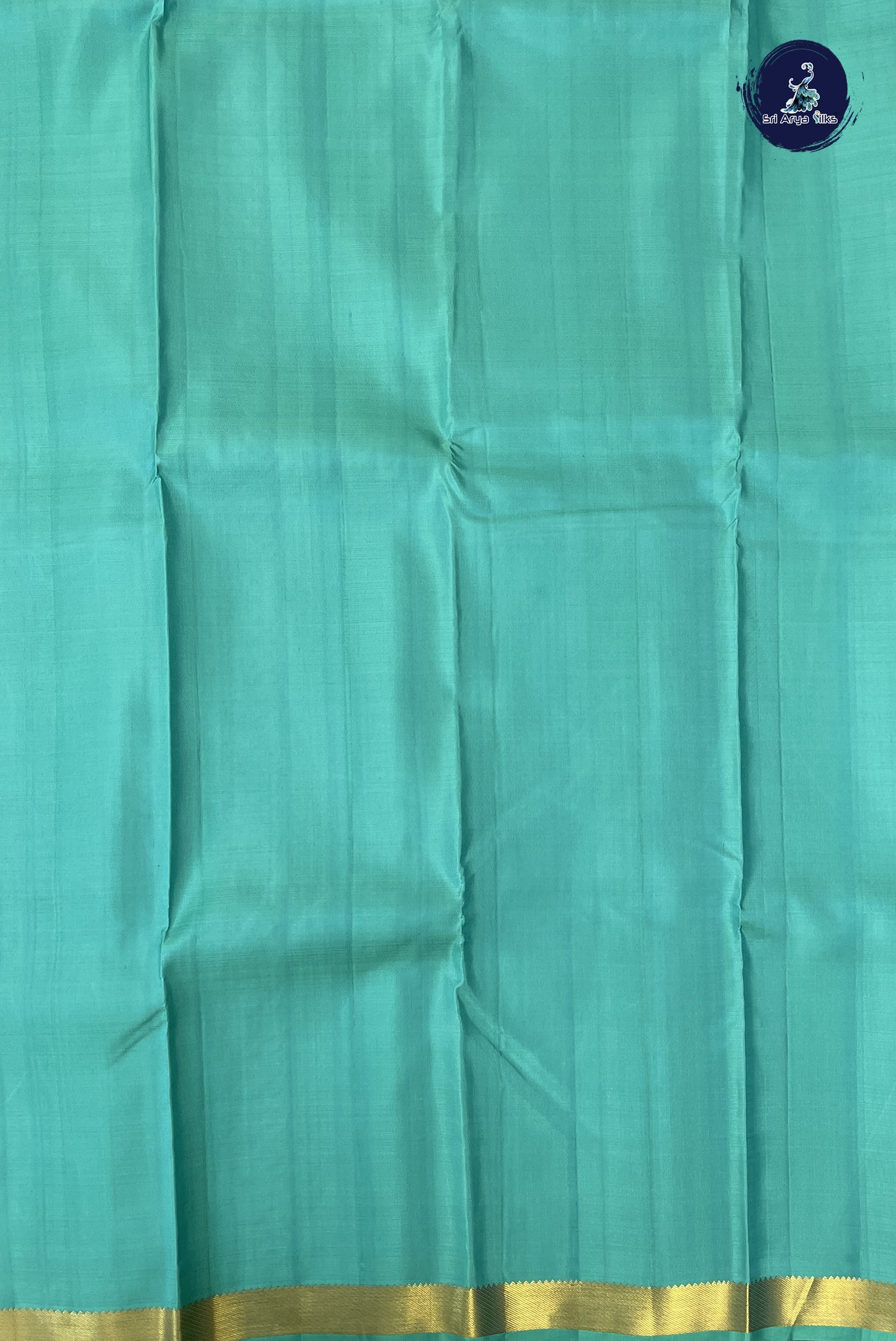 Sea Green Bridal Silk Saree With Stripes Pattern