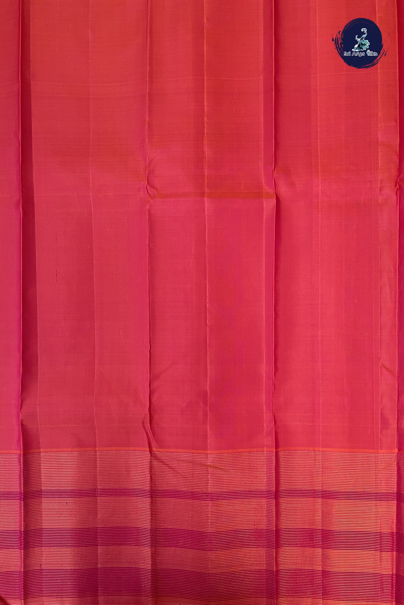 Biscuit Shade Korvai Contrast Silk Saree With Plain Pattern