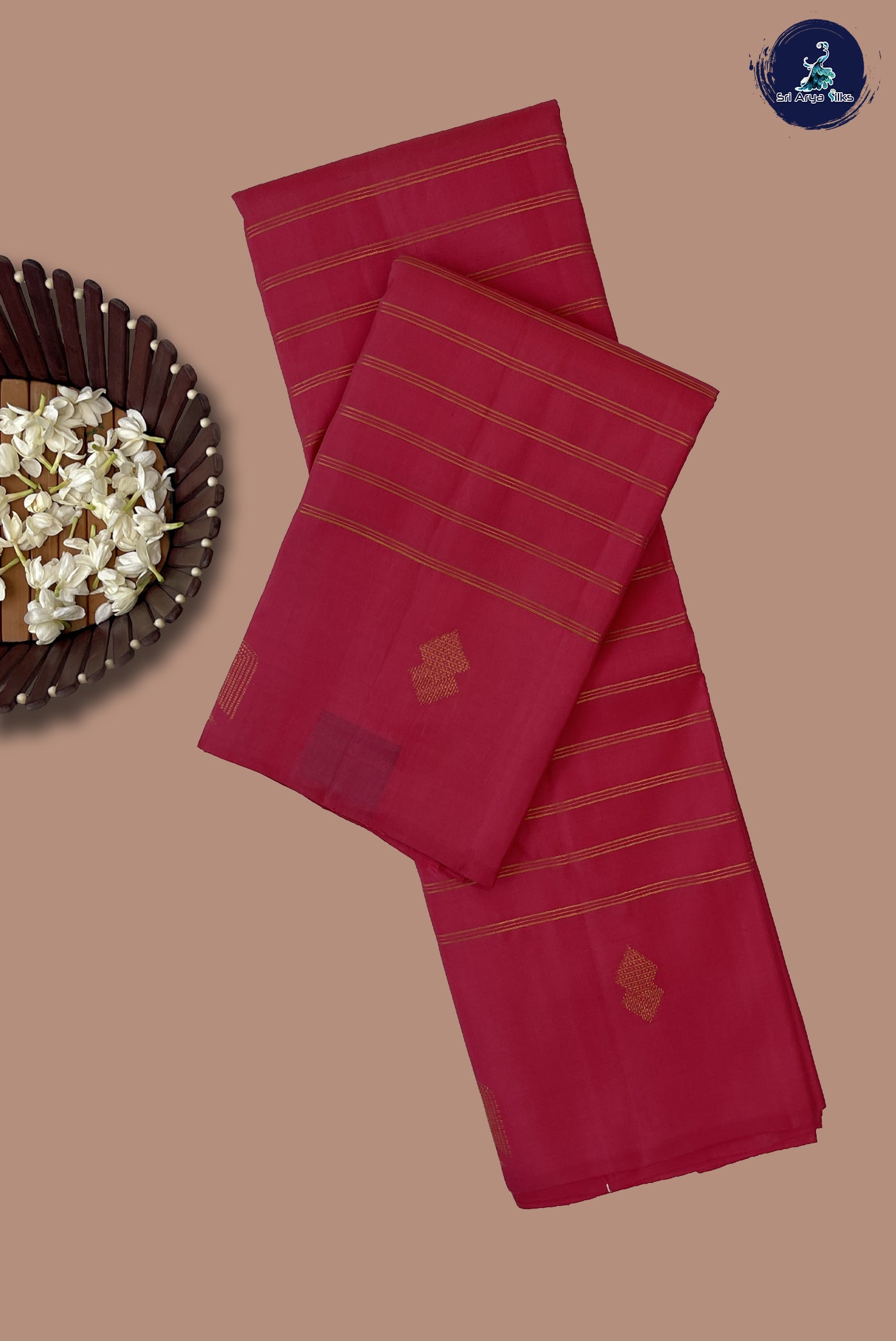 Pink Traditional Silk Saree With Stripes Pattern