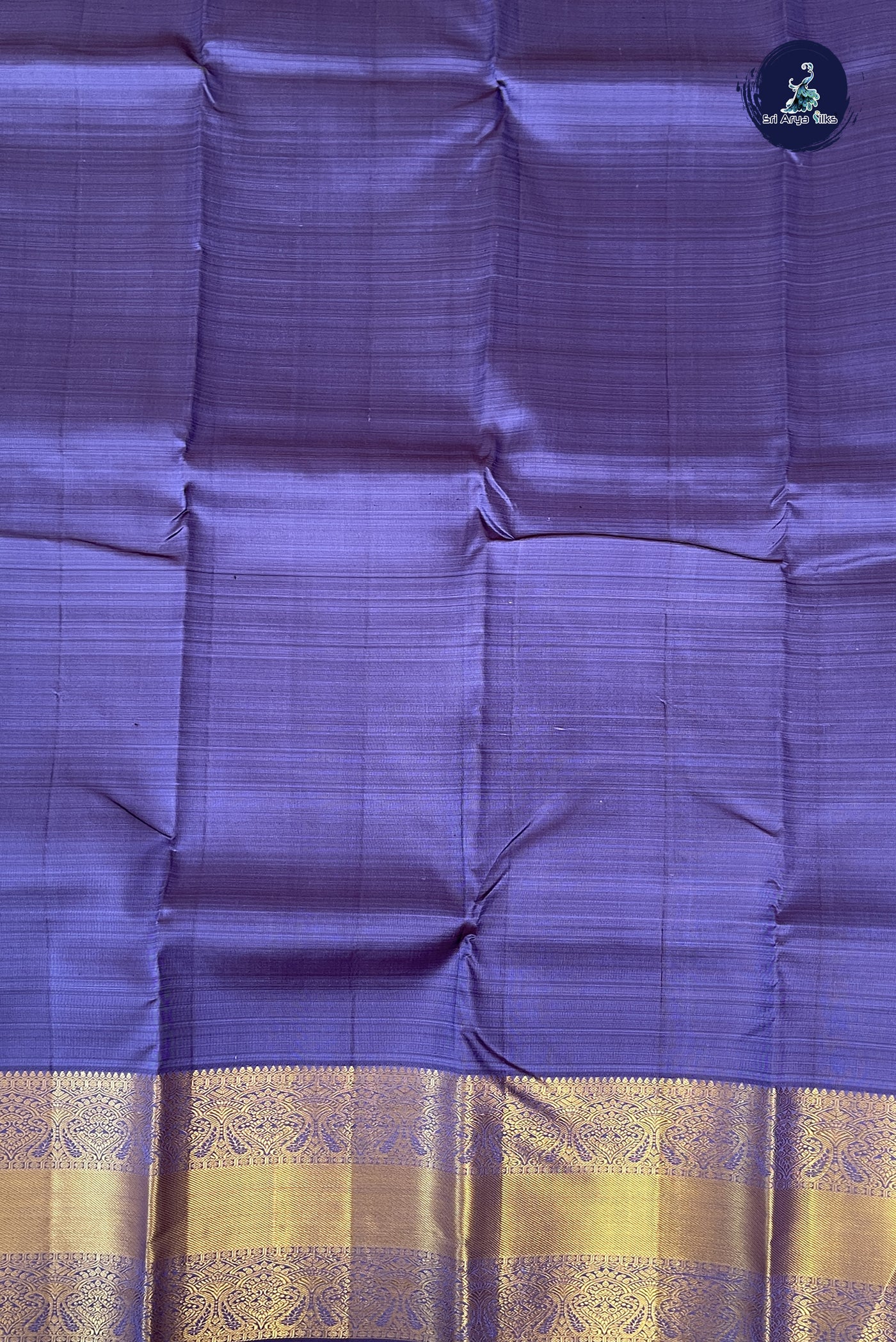 lavender Half and Half Checked Silk Saree With Stripes Pattern