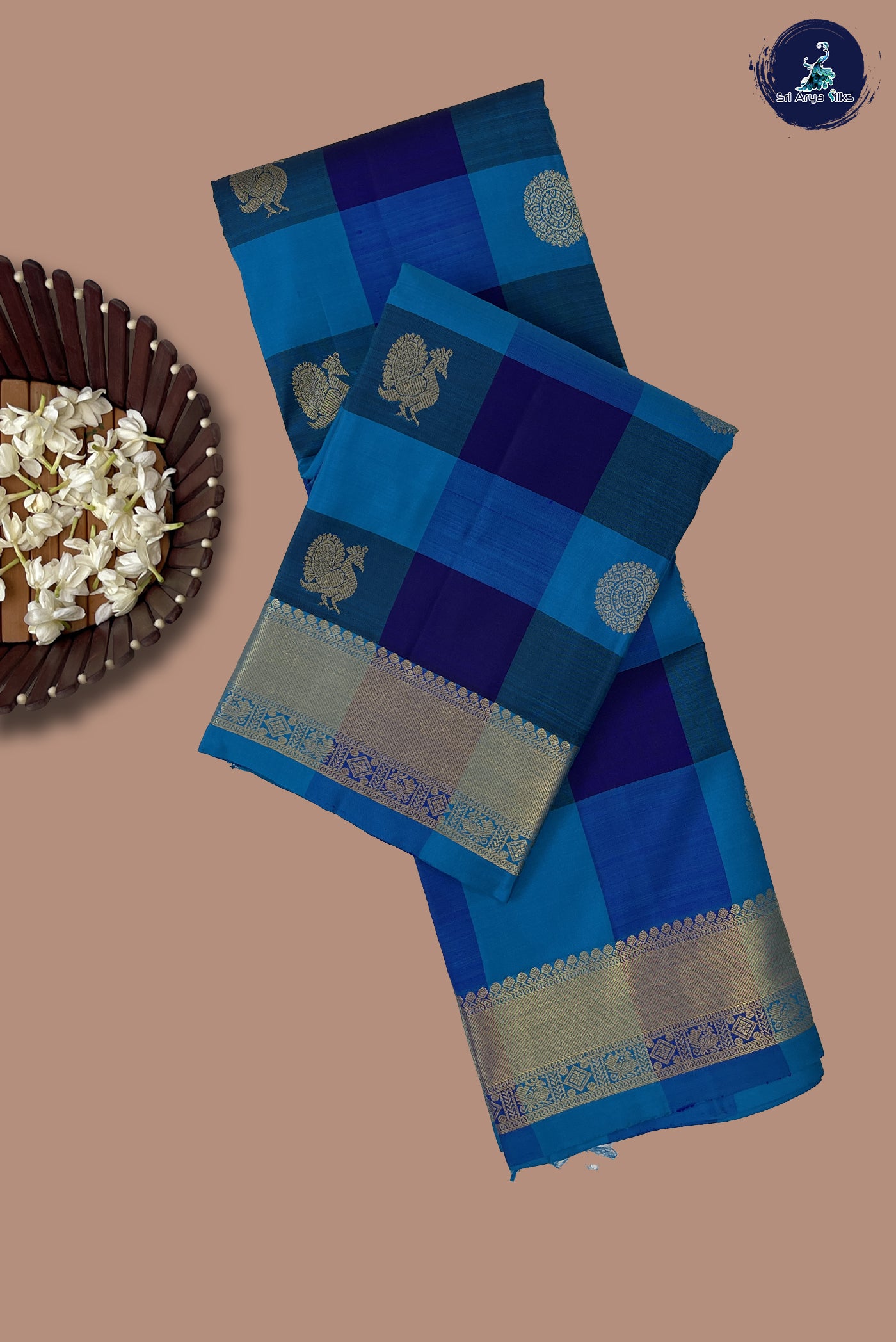 Multi Colour Checked Saree With Checked Pattern