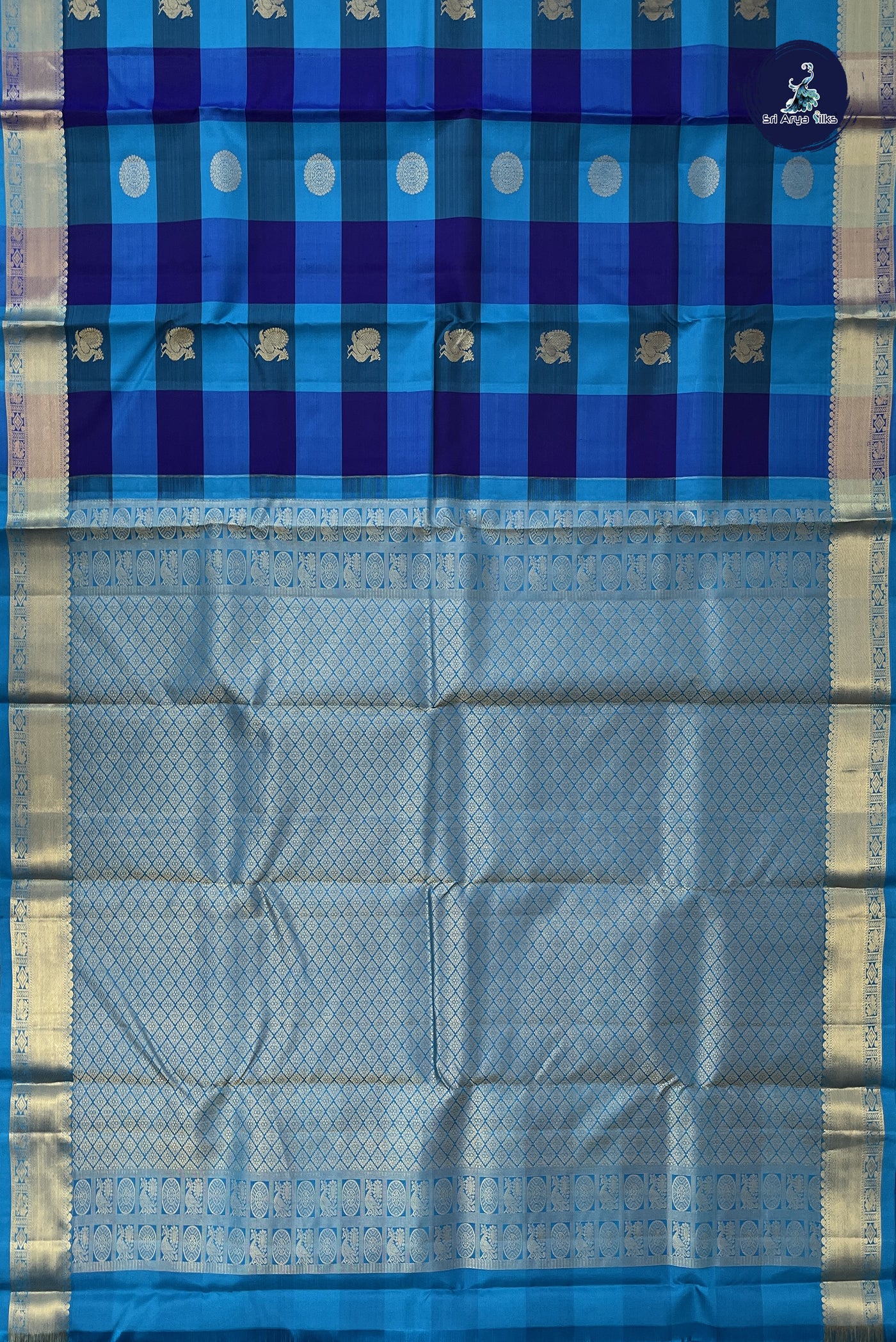 Multi Colour Checked Saree With Checked Pattern