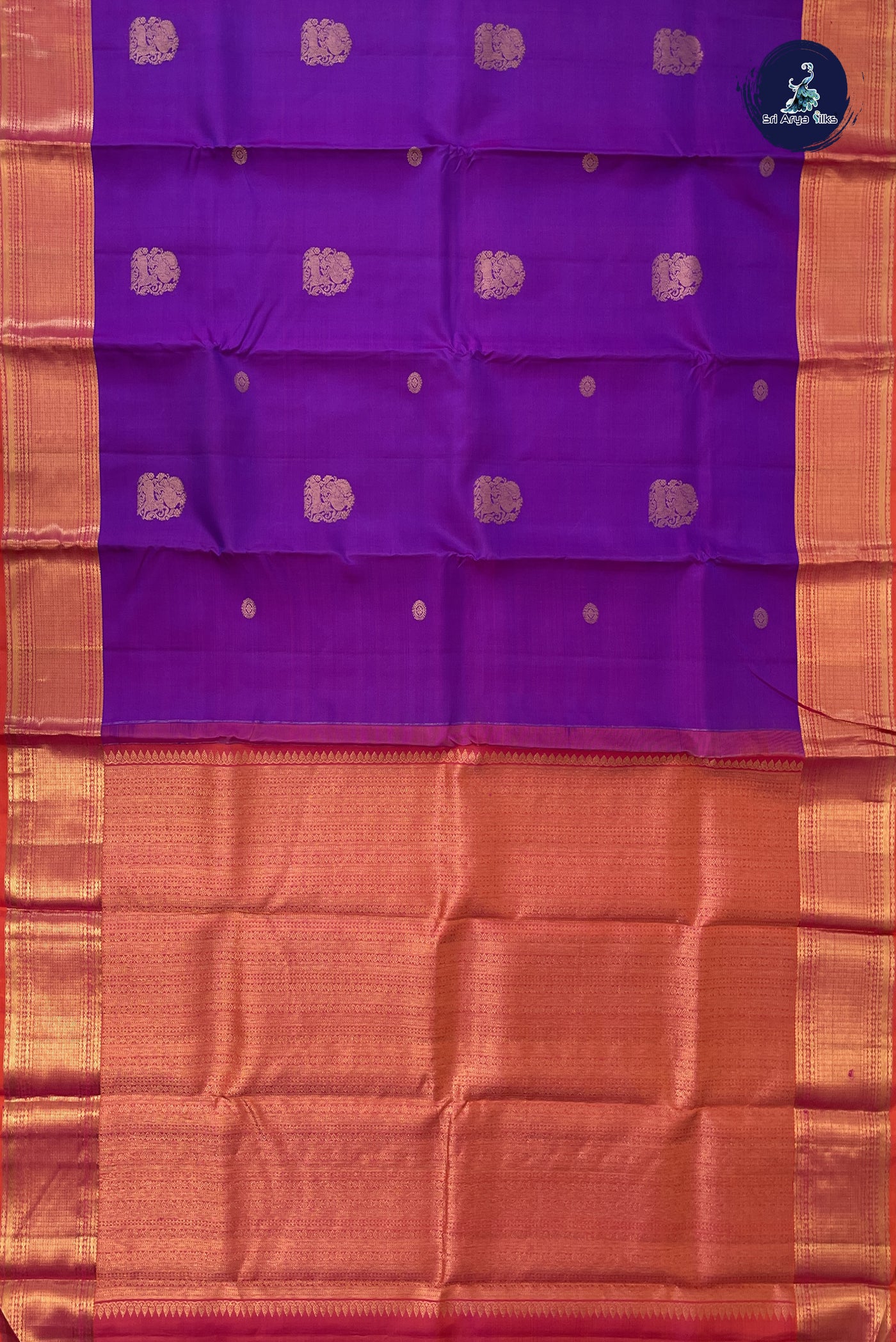 Purple Traditional Silk Saree With Zari Buttas Pattern