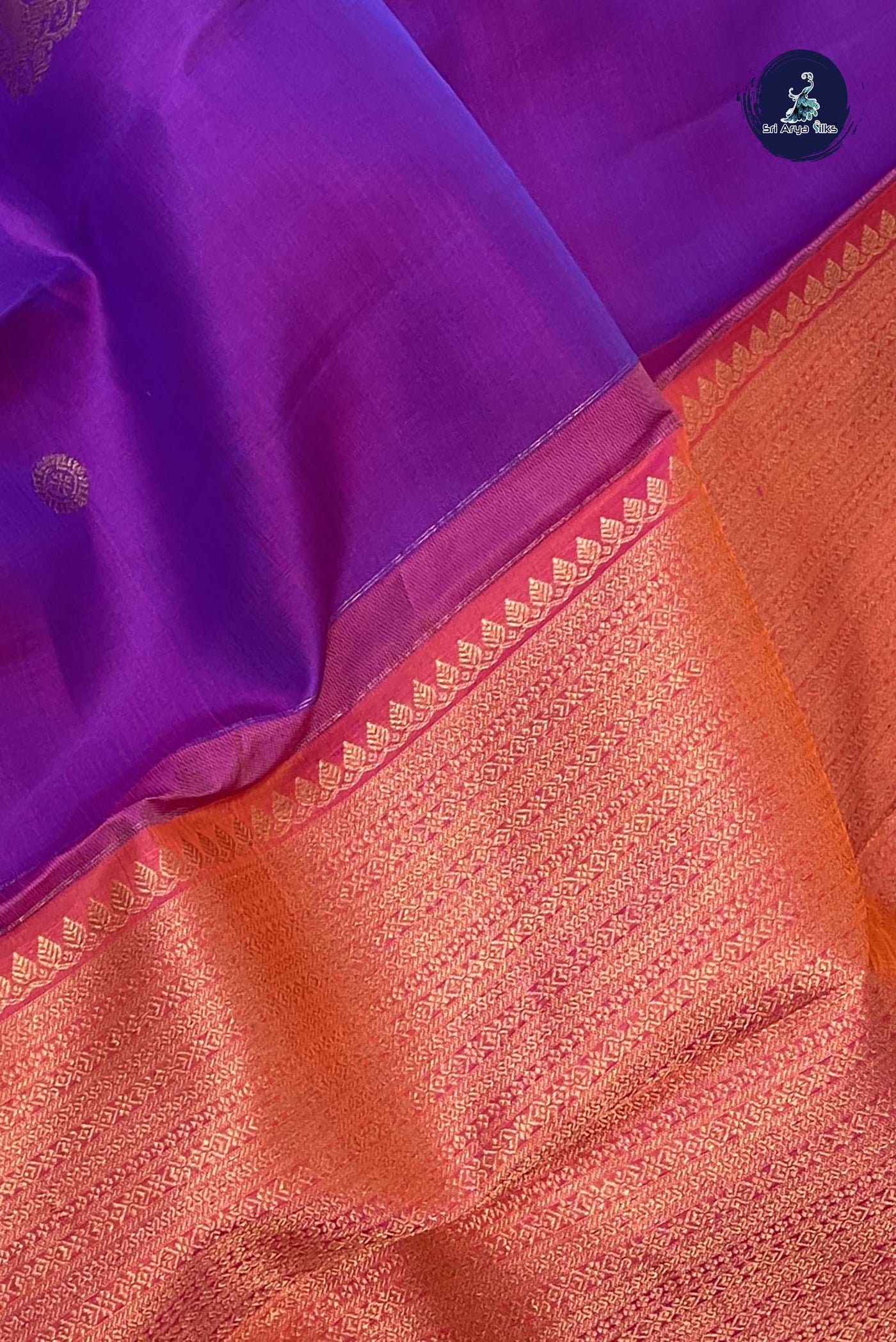 Purple Traditional Silk Saree With Zari Buttas Pattern