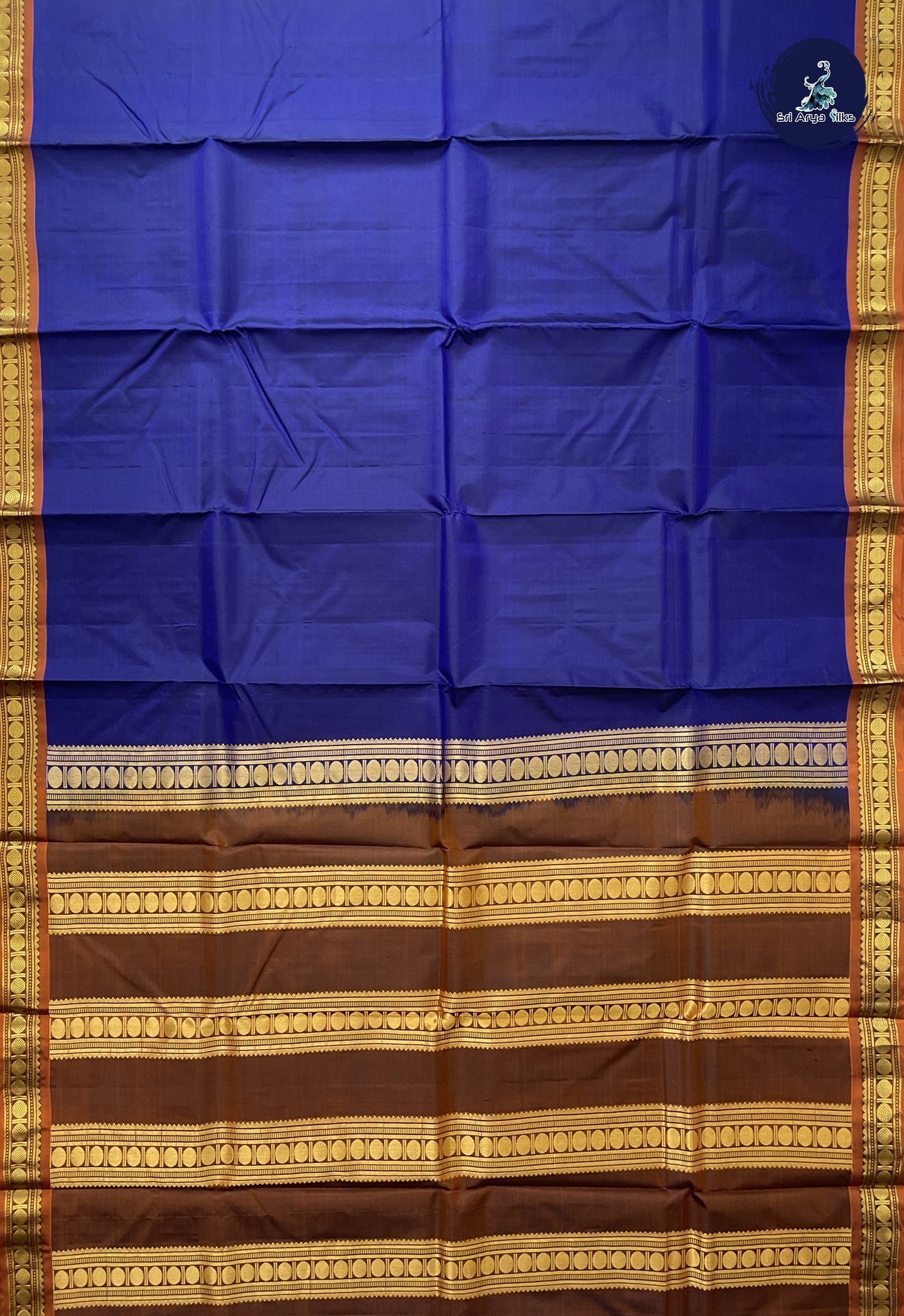 Ink Blue Traditional Silk Saree With Plain Pattern