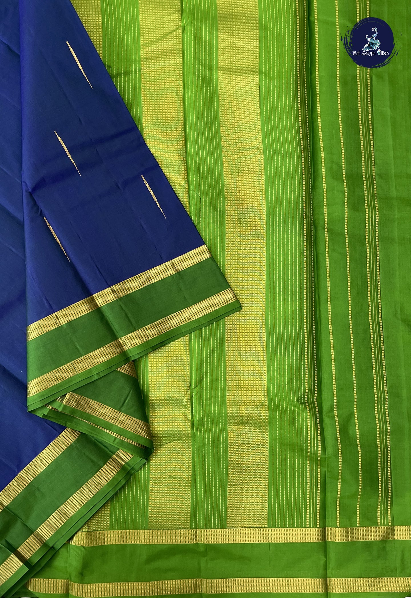 Dark Blue Traditional Silk Saree With MalliMottu Butaa Pattern