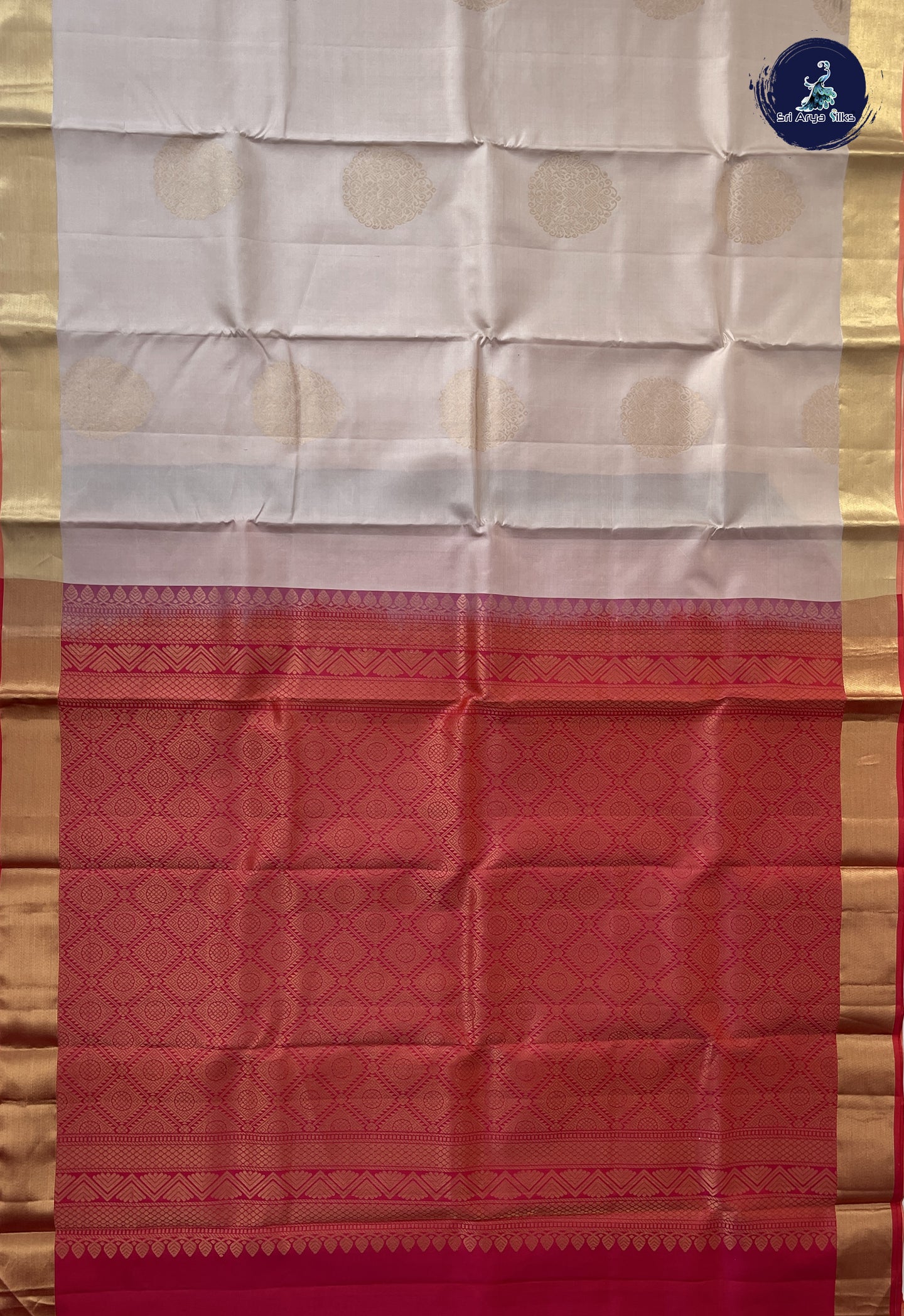 Beige Soft Silk Saree With Zari Buttas Pattern