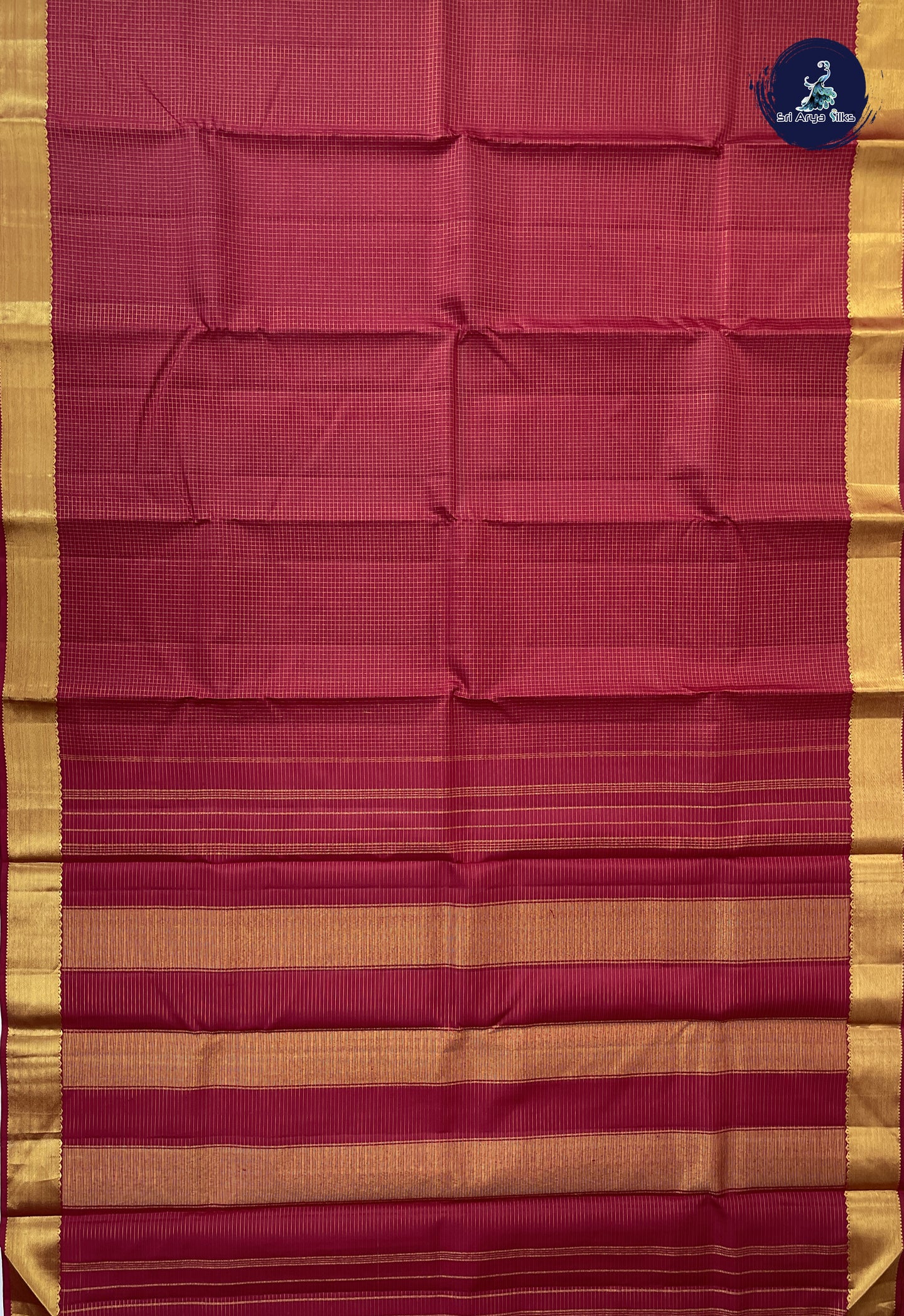 Arakku Bridal Silk Saree With Zari Checked Pattern