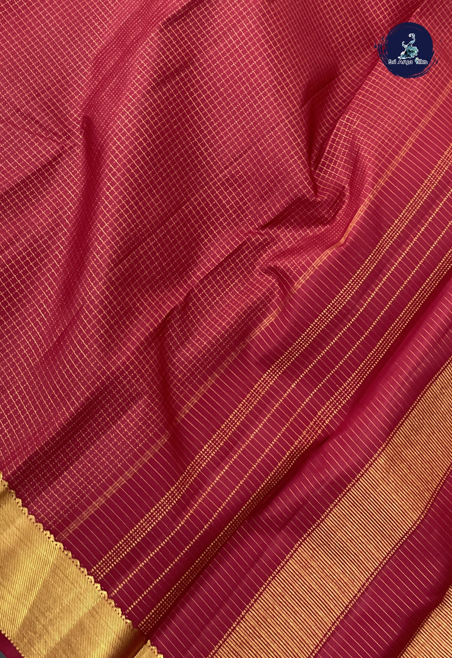 Arakku Bridal Silk Saree With Zari Checked Pattern