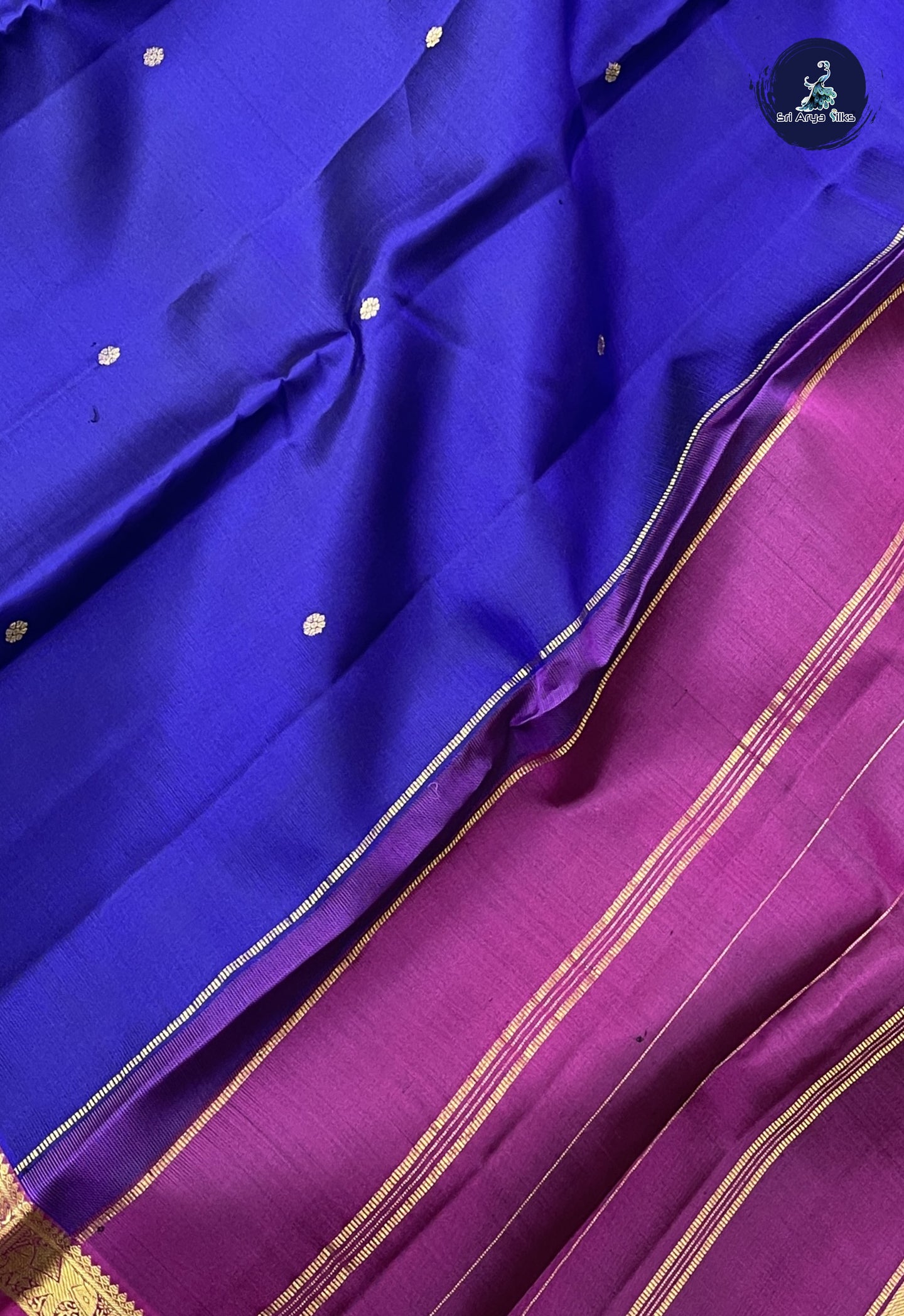 Ink Blue Traditional Silk Saree With Zari Buttas Pattern