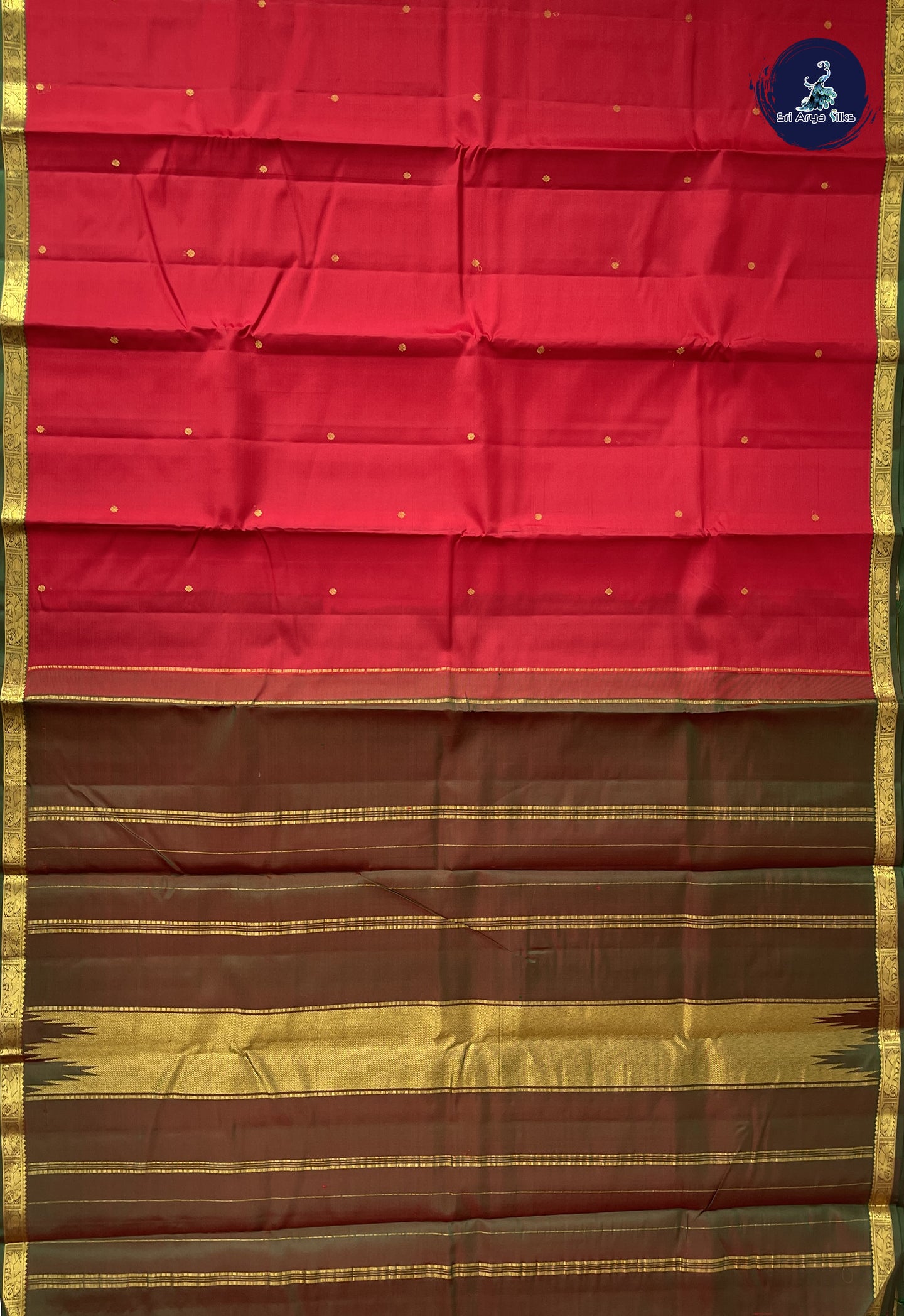 Red Light Weight Silk Saree With Zari Buttas Pattern
