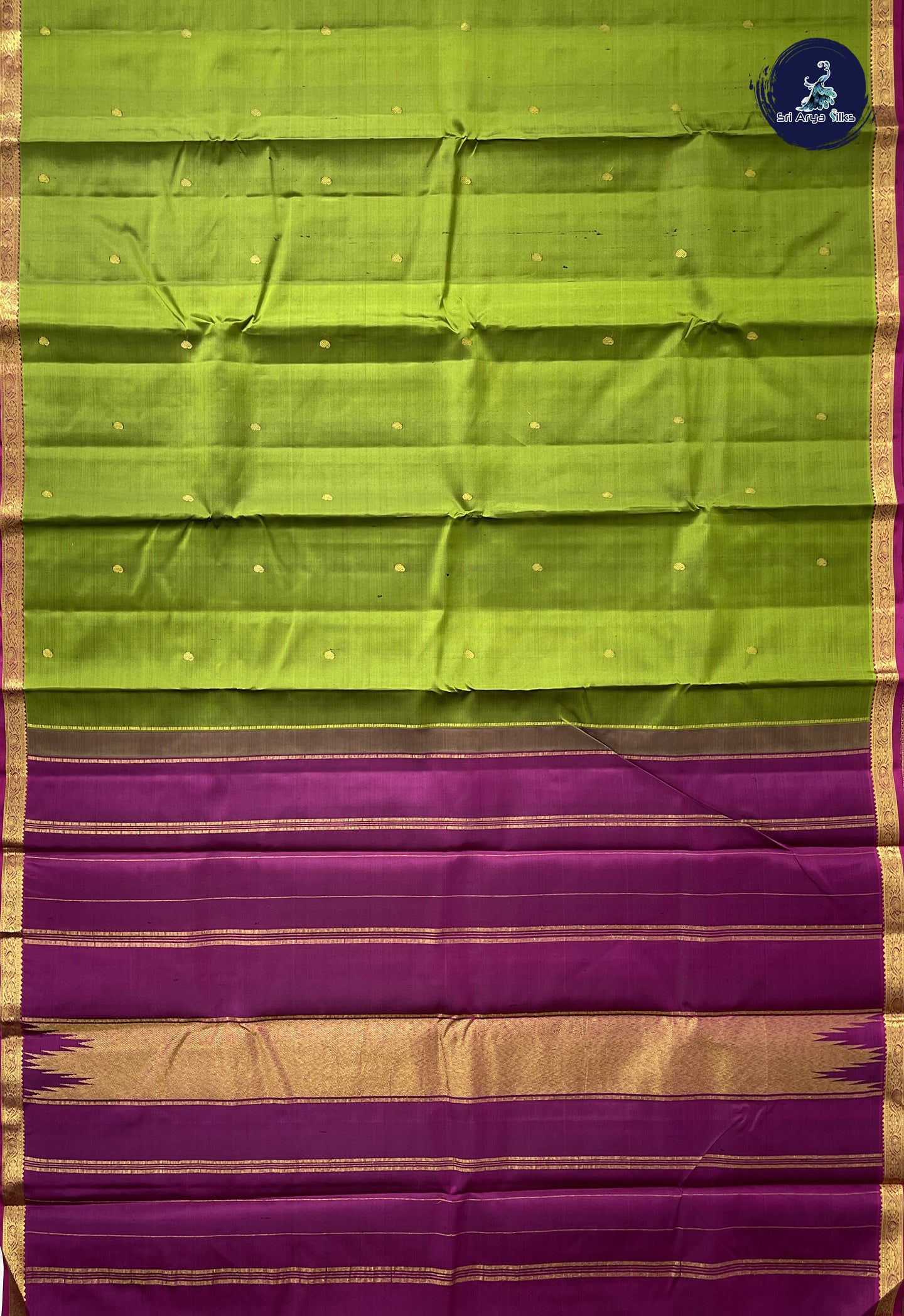 Mehendi Green Light Weight Silk Saree With Zari Buttas Pattern