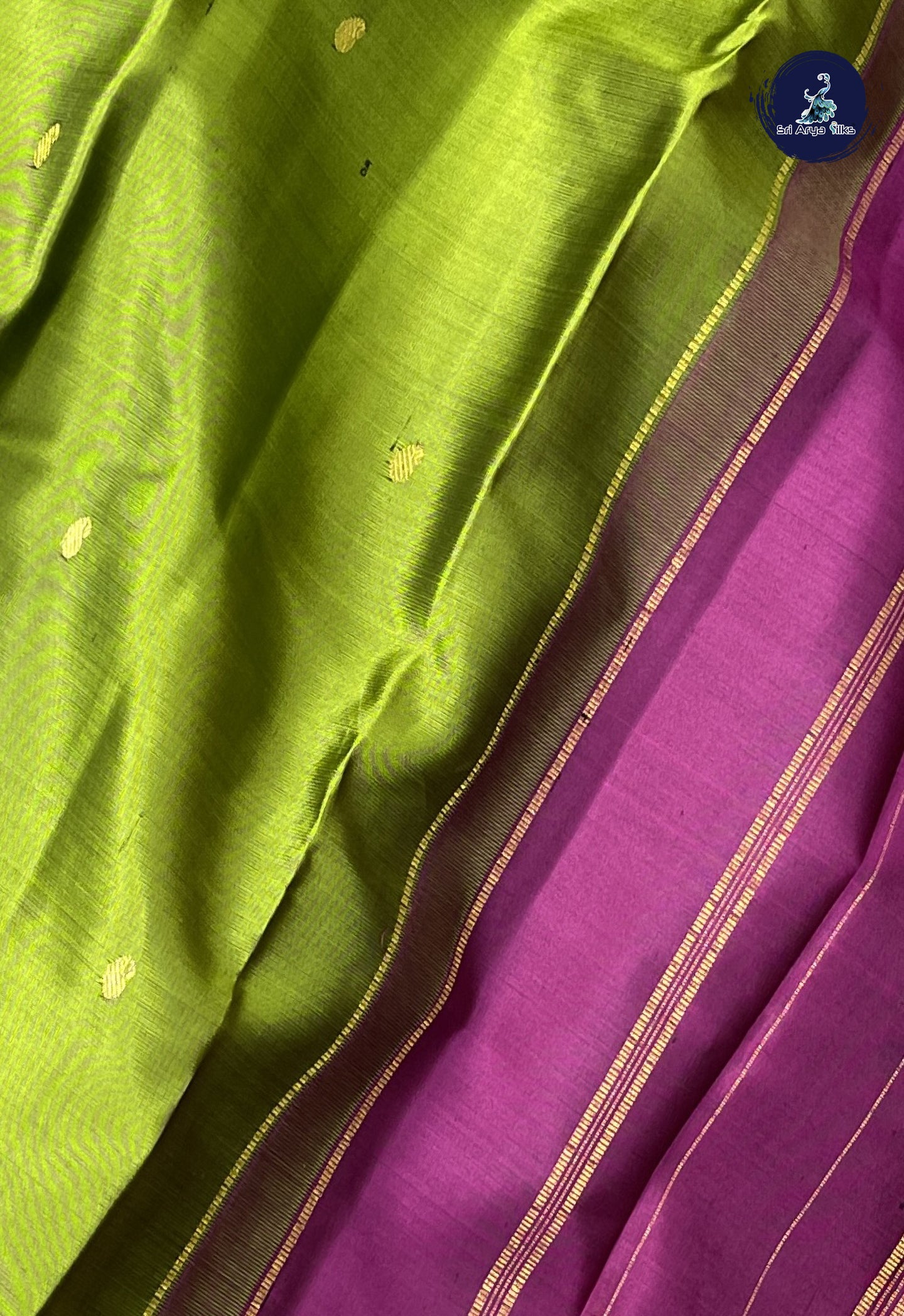Mehendi Green Light Weight Silk Saree With Zari Buttas Pattern