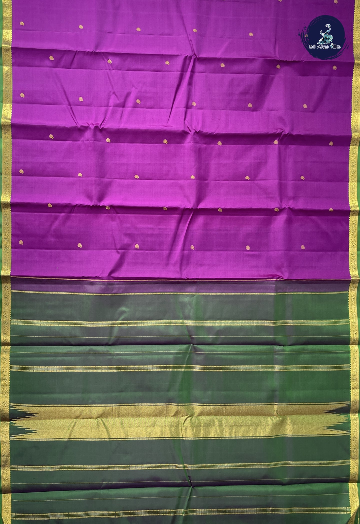 Purple Light Weight Silk Saree With Zari Buttas Pattern