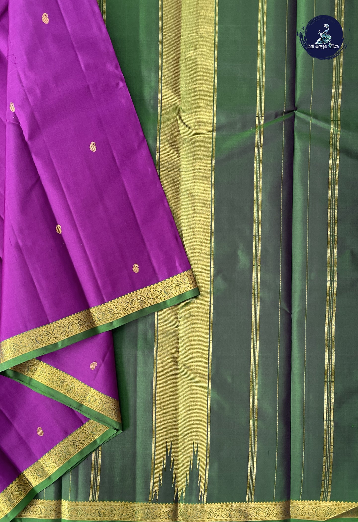 Purple Light Weight Silk Saree With Zari Buttas Pattern