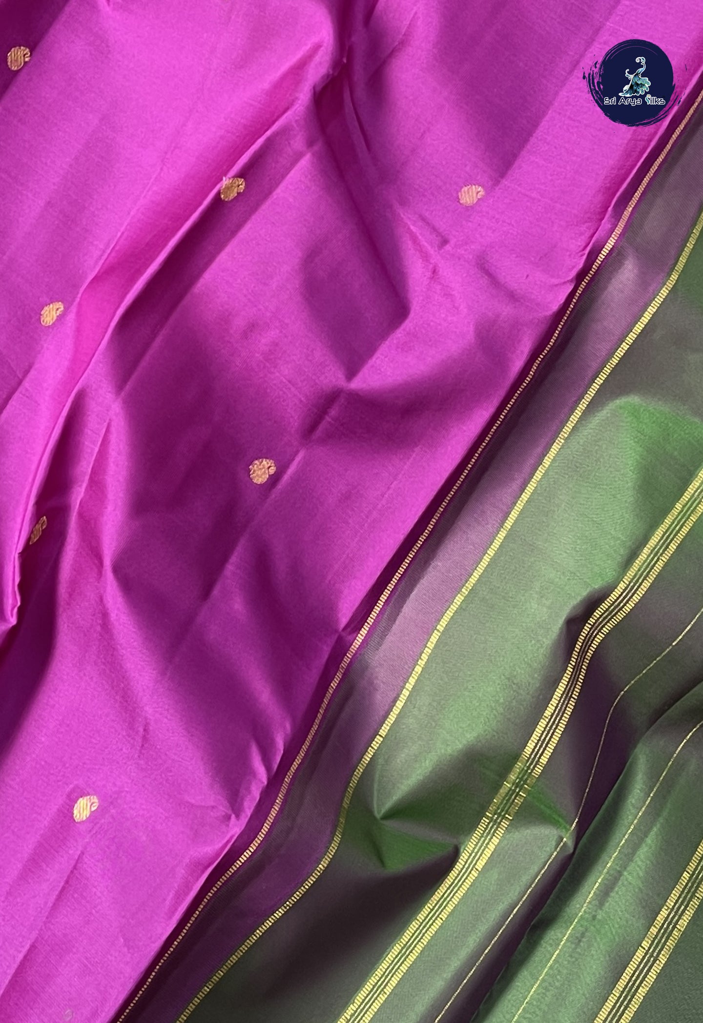 Purple Light Weight Silk Saree With Zari Buttas Pattern