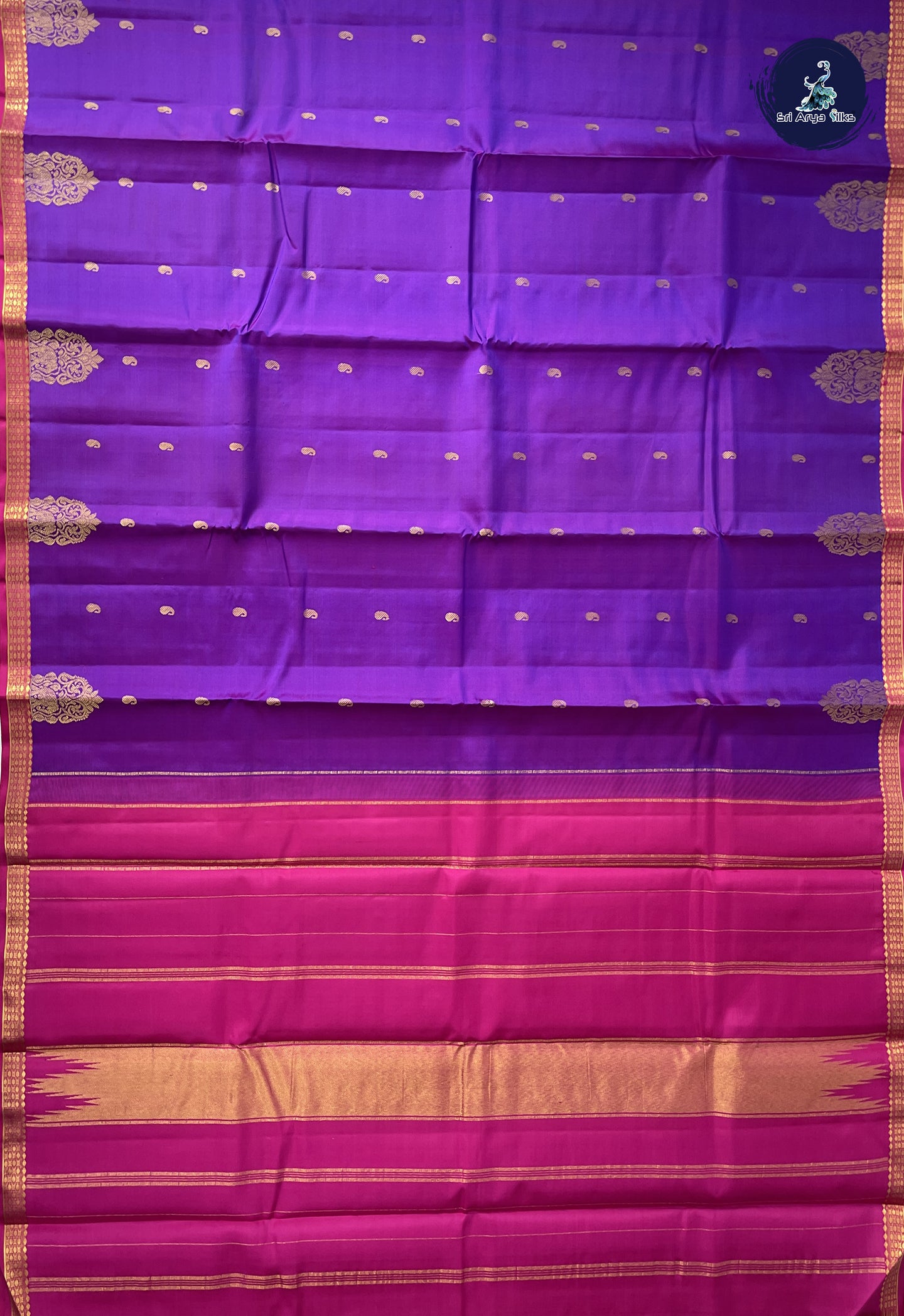 Dual Tone Purple Light Weight Silk Saree With Zari Buttas Pattern