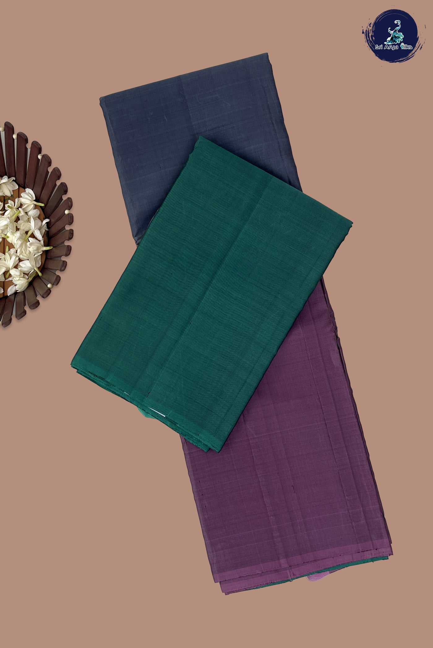 Multi Colour Light Weight Silk Saree With Muppagam / 3 Part Pattern